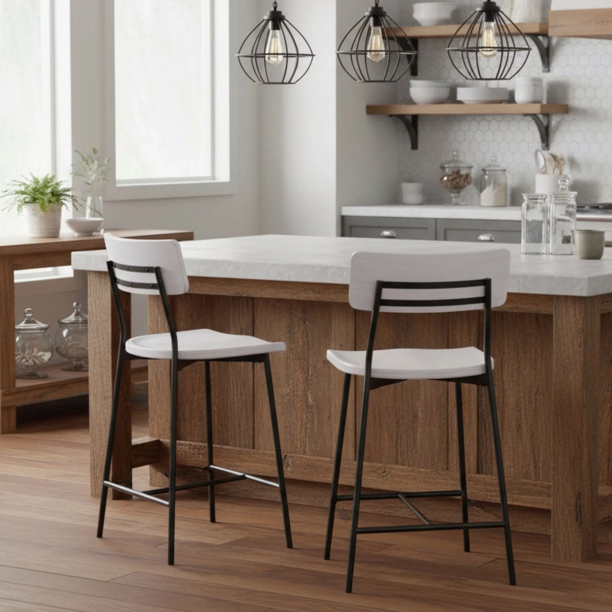 Badin - Counter Stool - White Washed - Image 7