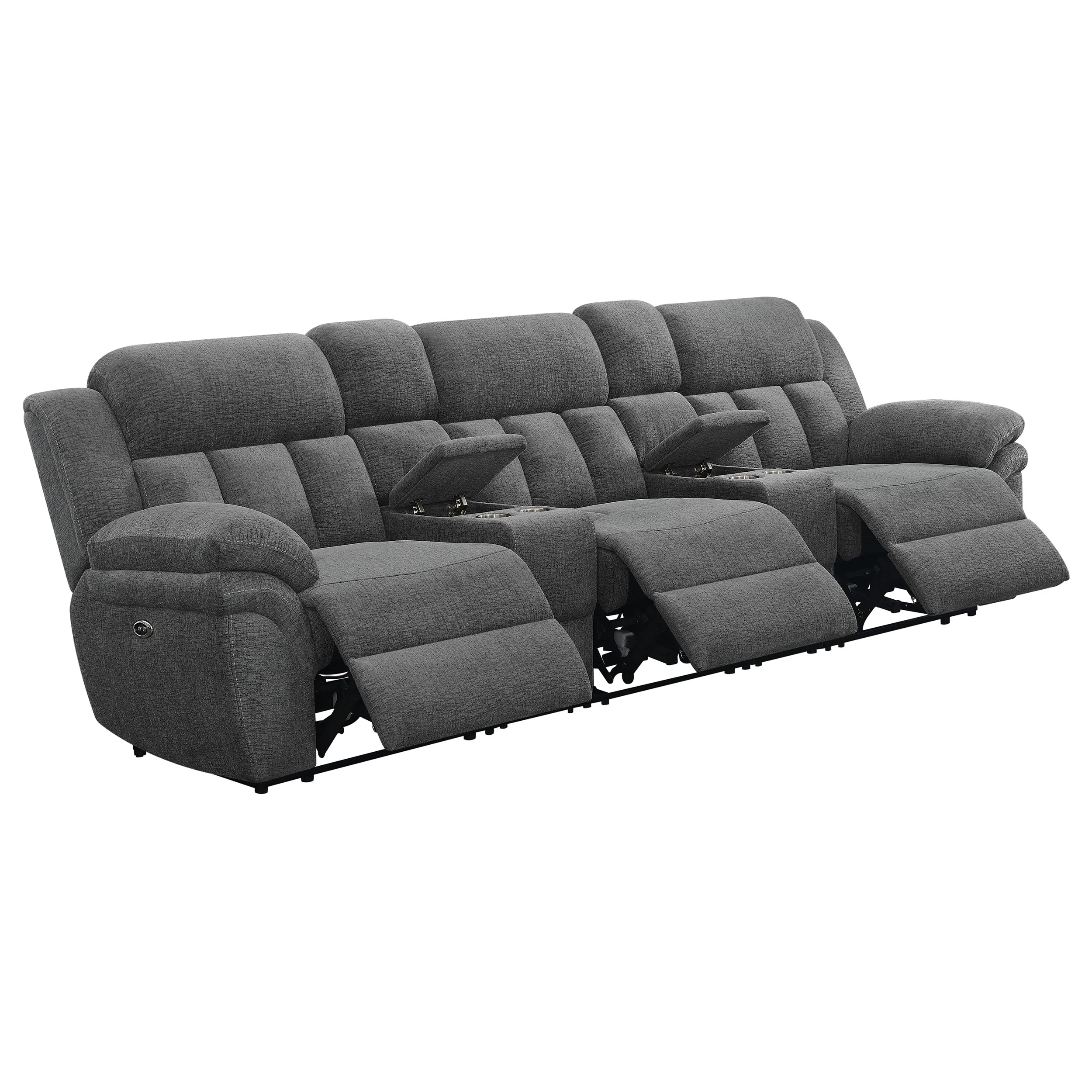 Bahrain 5-Piece Power Home Theater Seating Charcoal