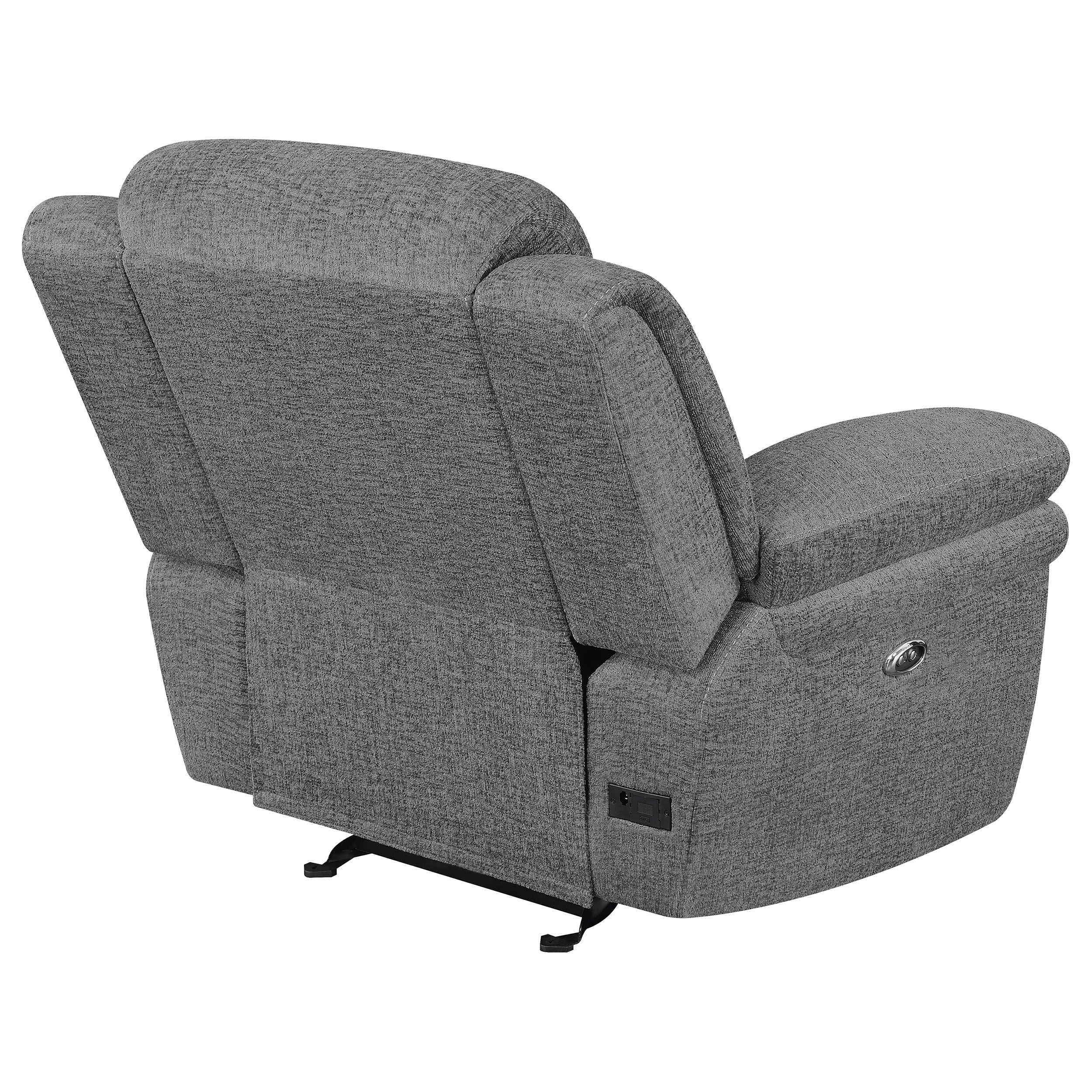 Bahrain Upholstered Power Glider Recliner Charcoal - Image 7