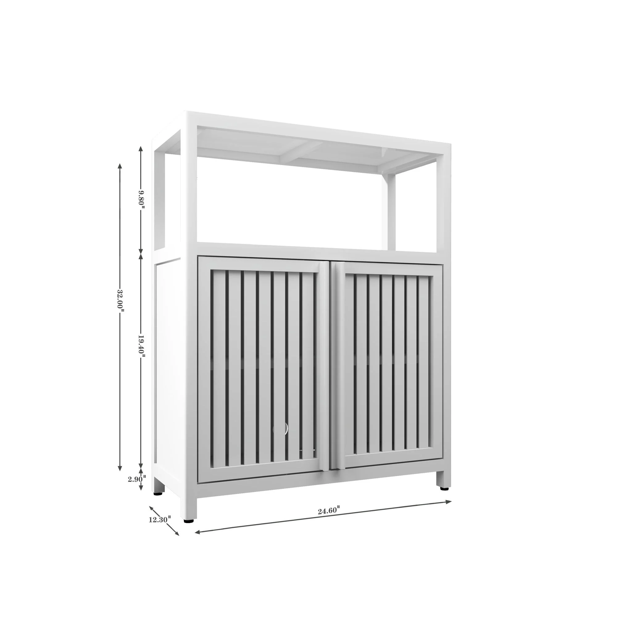 Bamboo Large Capacity Storage Cabinet With Shelves For Bathroom And Living Room - White - Image 8