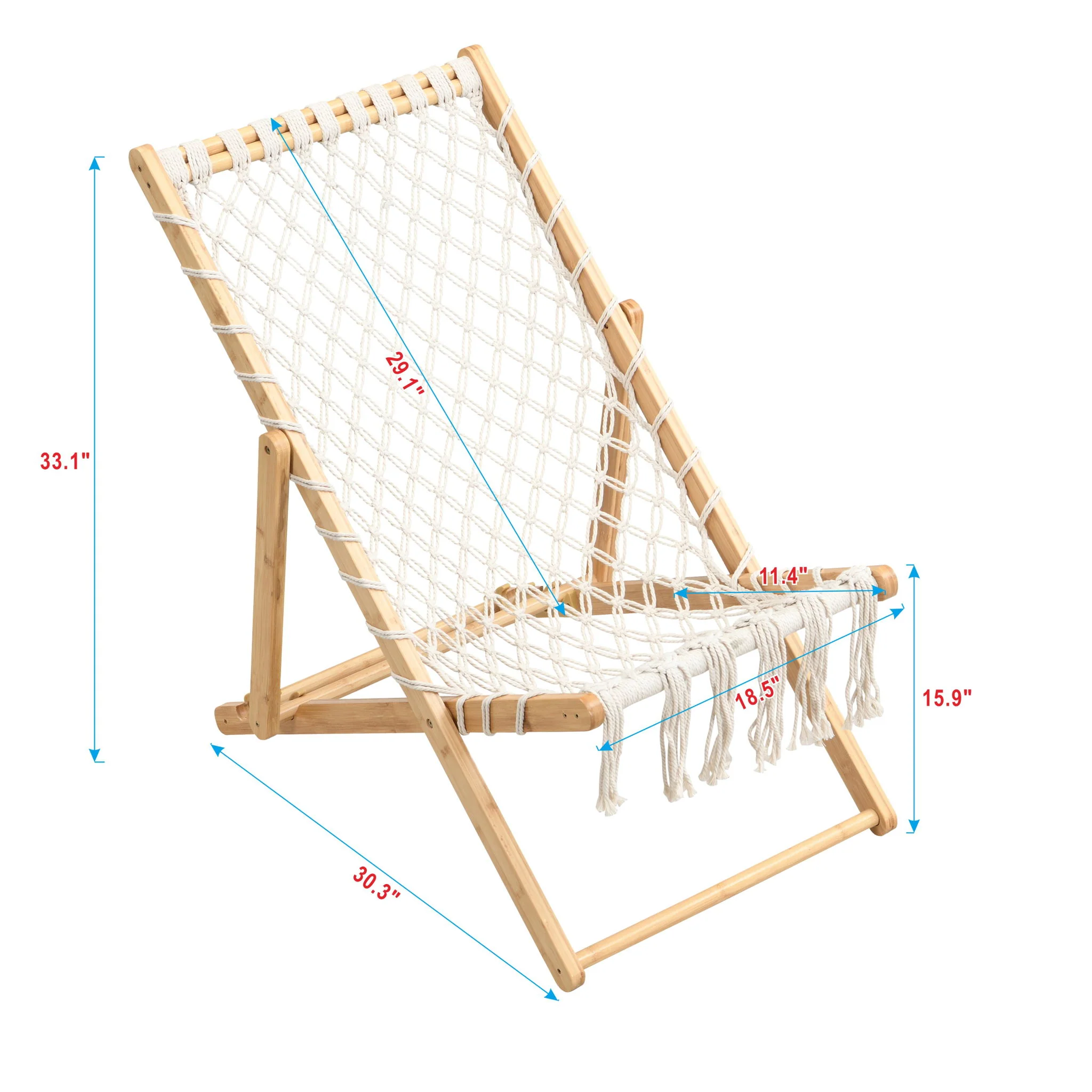 Bamboo Weaving Chair Set With Handwoven Rope For Patio And Living Spaces - Natural - Image 5