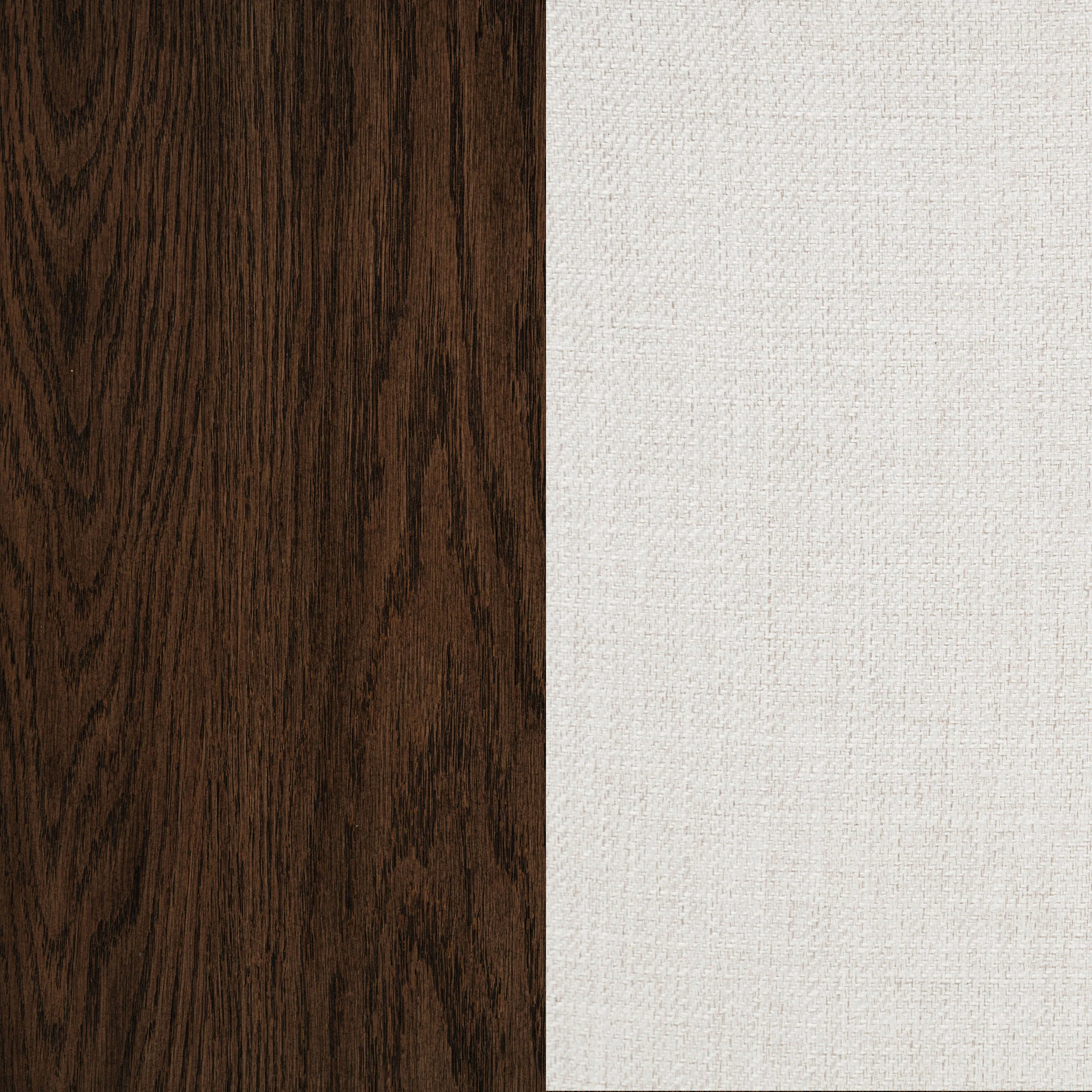 Baney Fabric Upholstered Dining Side Chair Cream/Dark Oak - Image 12