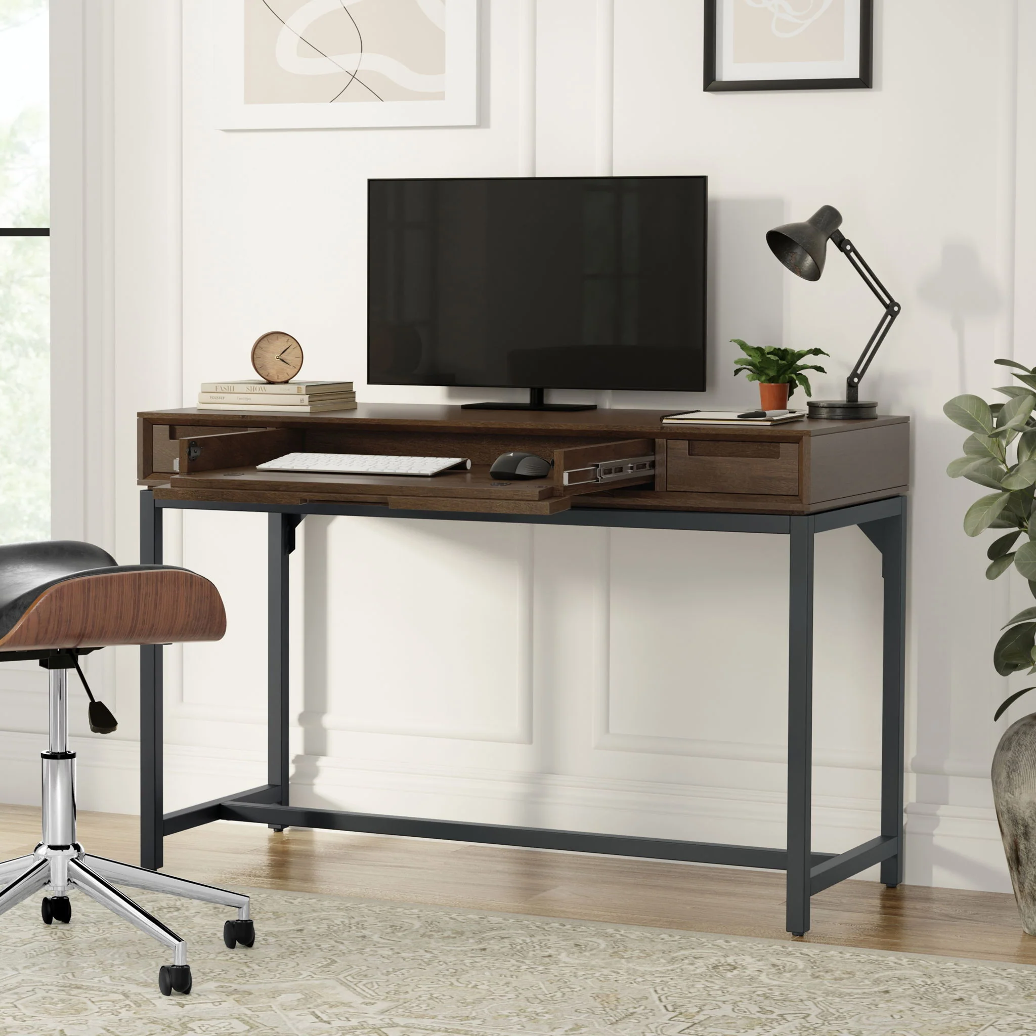 Banting - Small Desk - Walnut Brown - Image 3