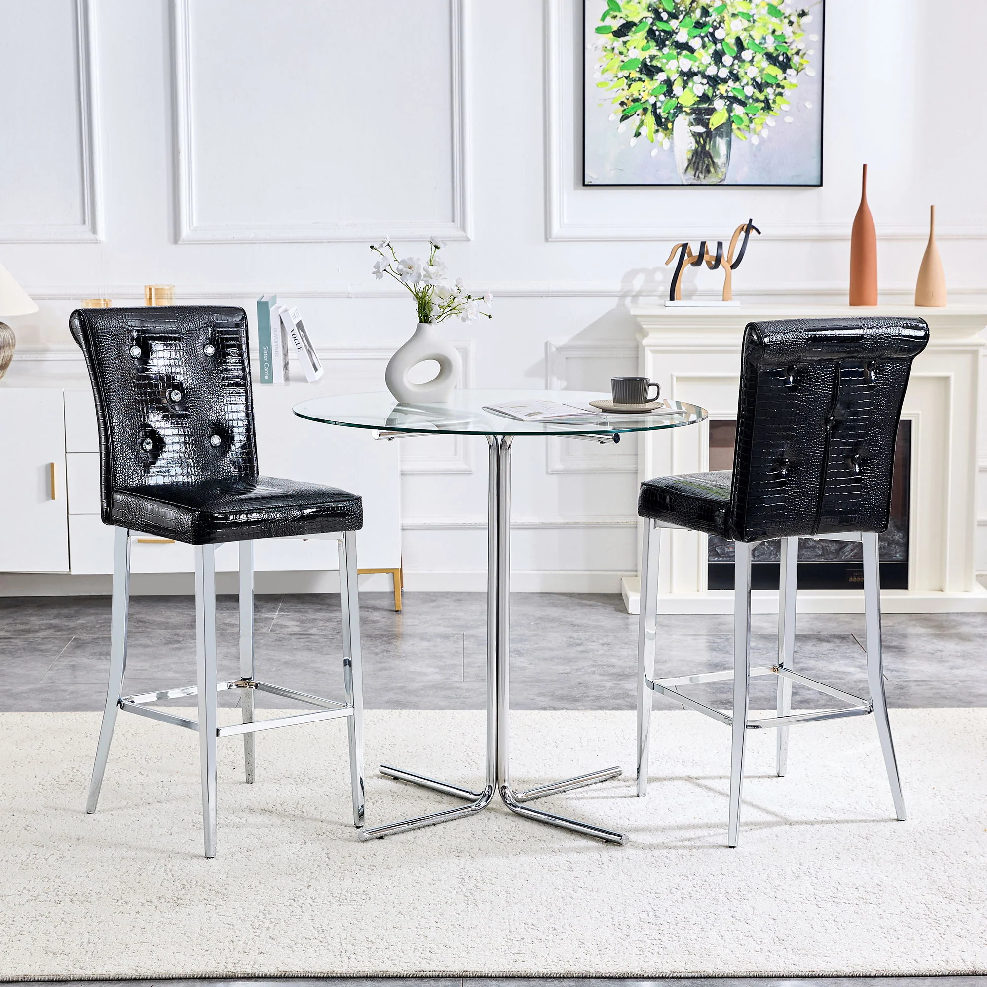 Bar Chairs & Crystal Clasp Design (Set of 2) - Image 16