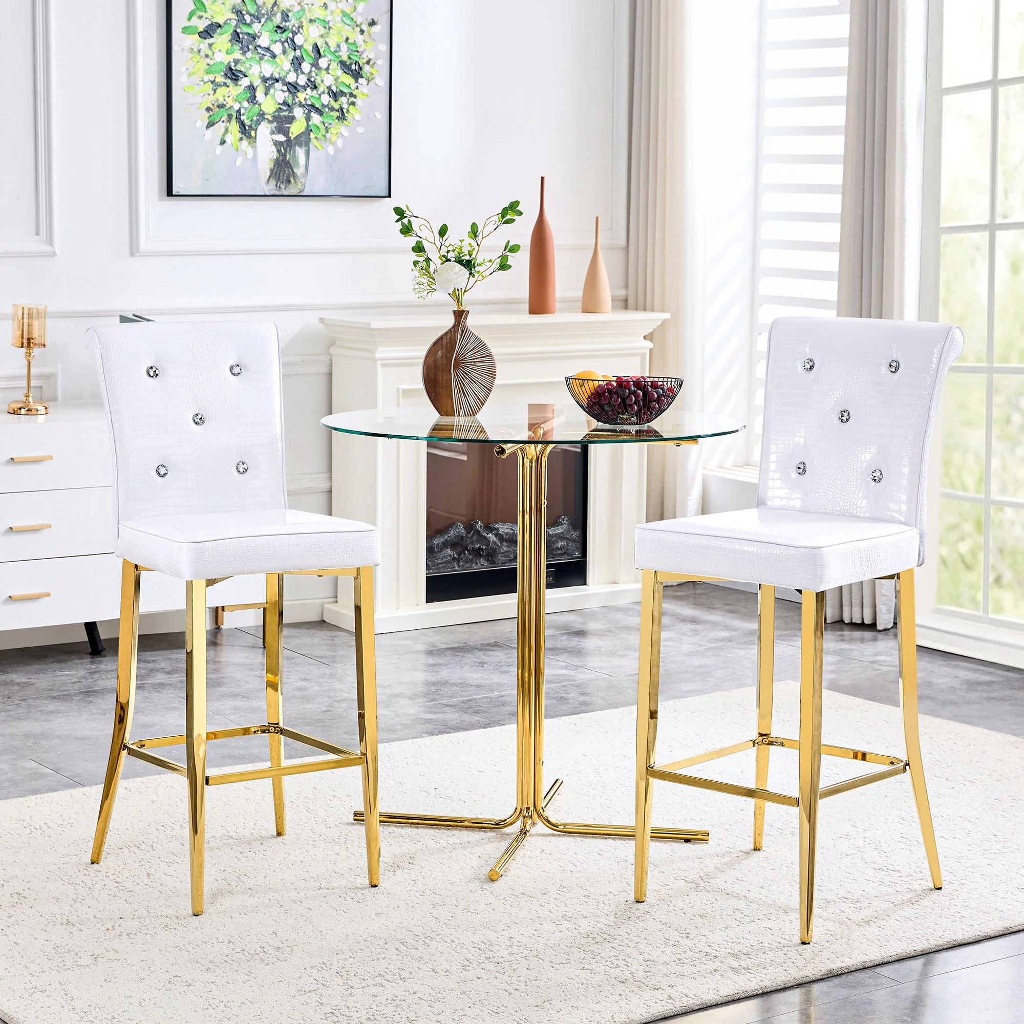 Bar Chairs With Crystal Clasp Design (Set of 2) - Image 8