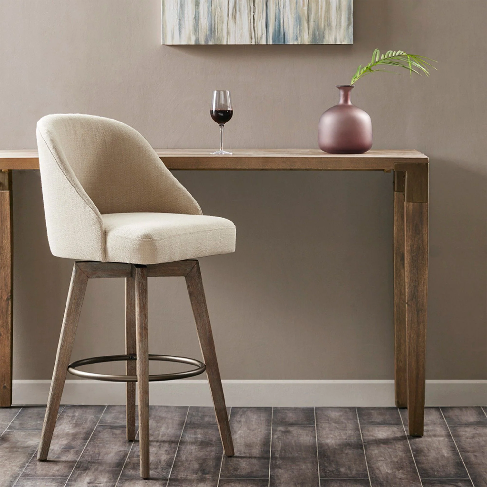 Bar Stool With Swivel Seat - Sand - Image 8