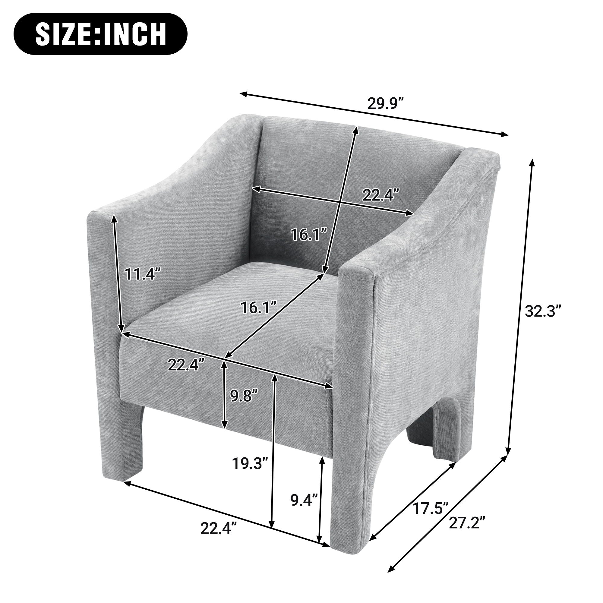 Barrel Accent Chair With Enclosed Arms - Image 25
