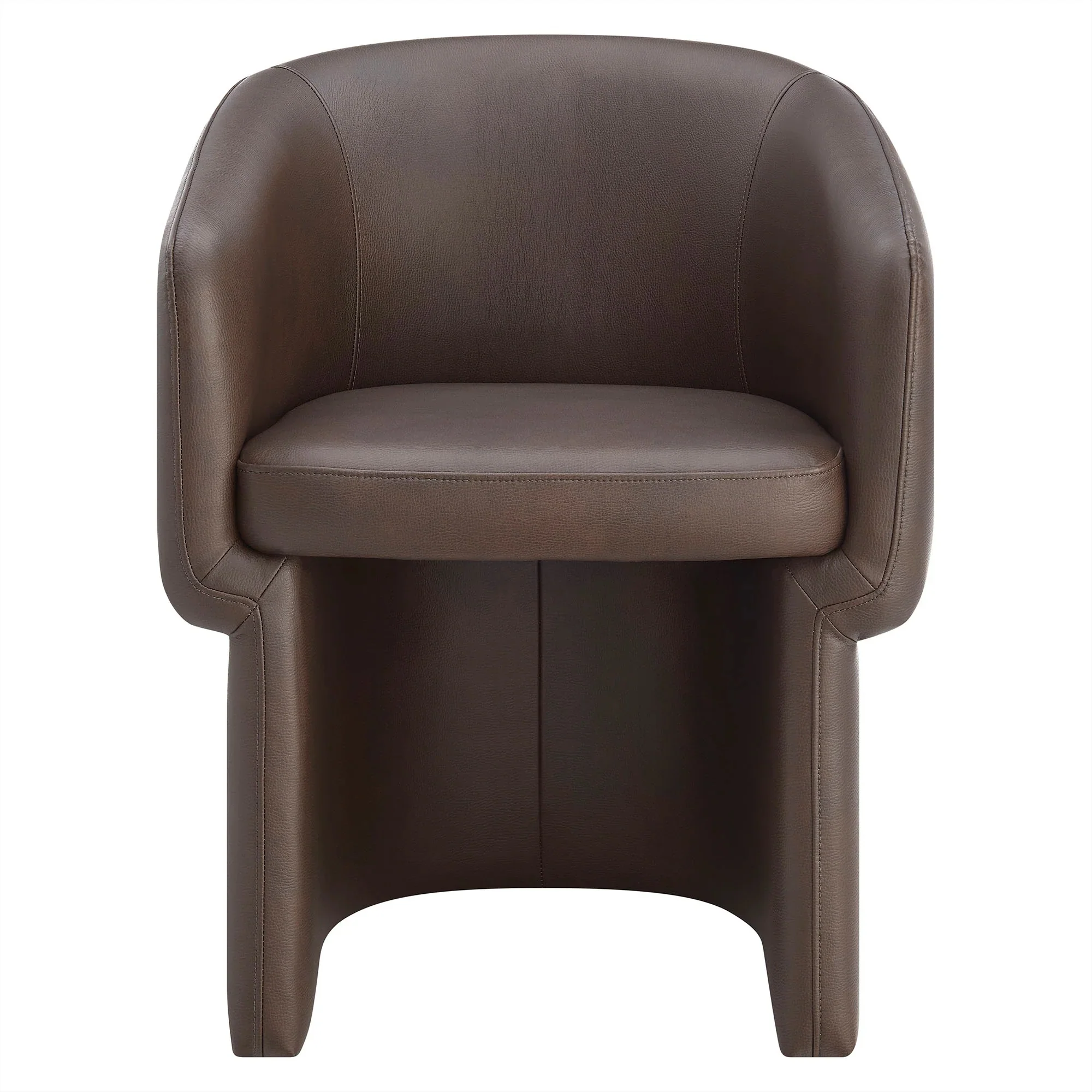 Barrel Back Vegan Leather Dining Accent Chair - Image 7