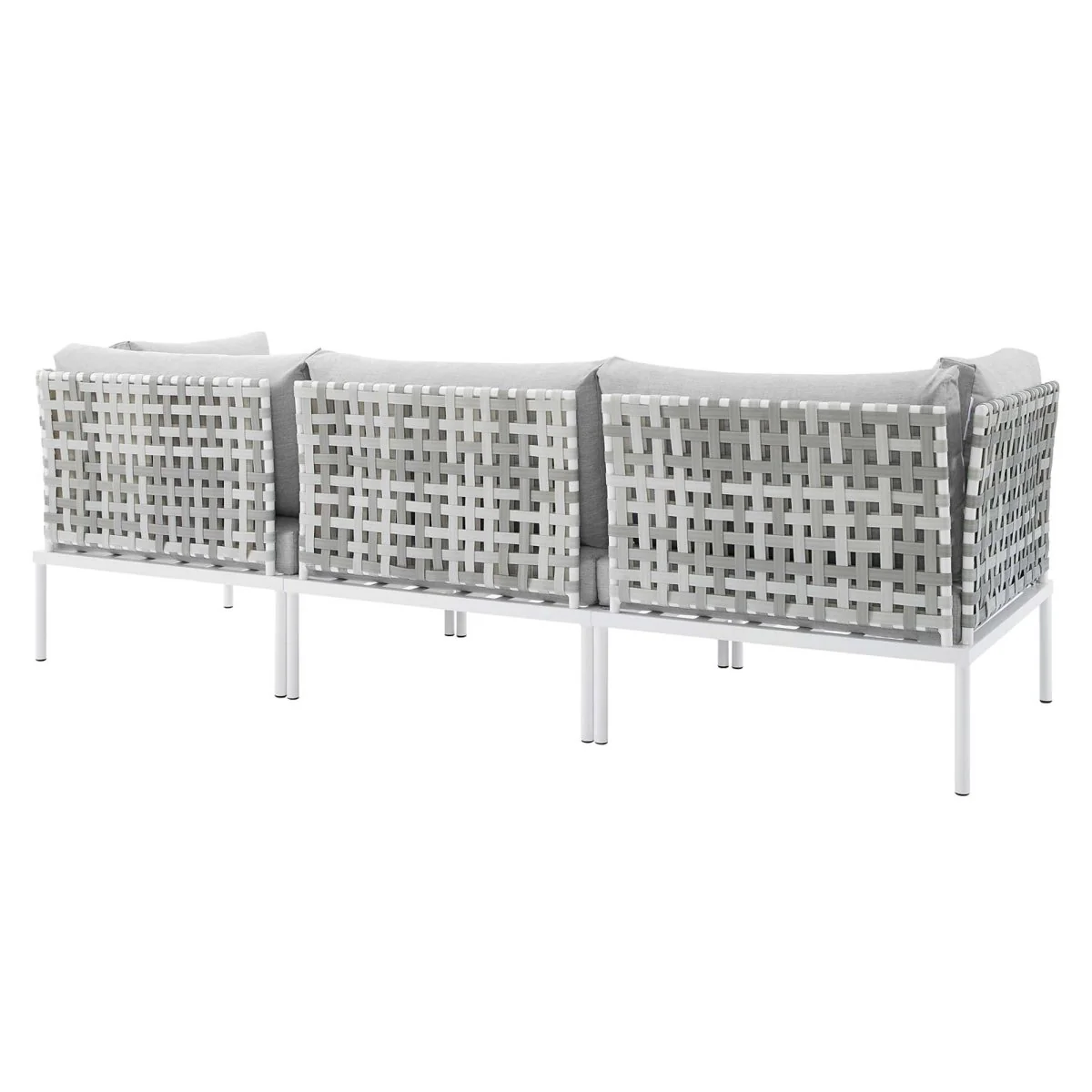Basket Weave Aluminum Outdoor Sofa with Sunbrella® Cushions for Patio & Garden Seating - Image 13