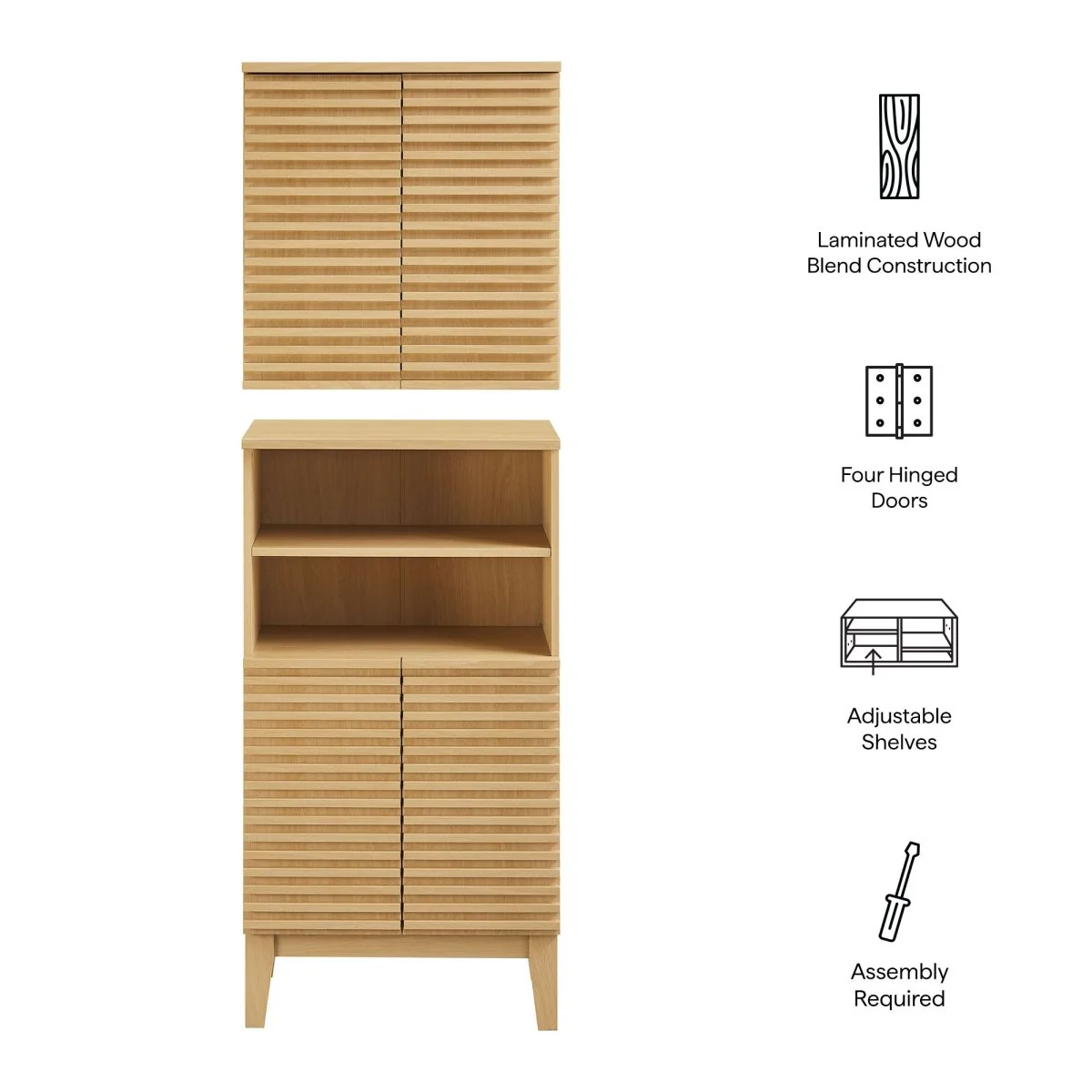 Bathroom Cabinet Set with Freestanding and Wall-Mounted Storage for Organization - Image 12