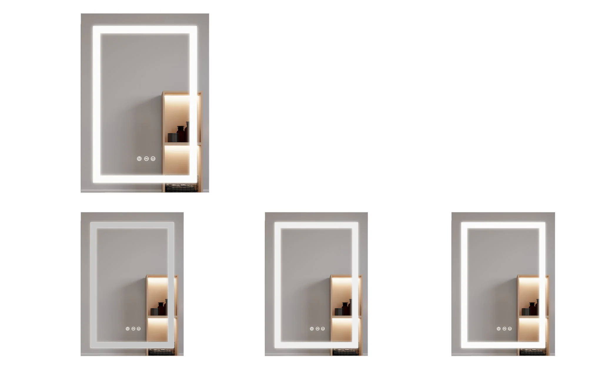 Bathroom Medicine Cabinet With LED Mirror, Anti-Fog, Waterproof, 3000K~6000K Single Door Lighted Bathroom Cabinet With Touch Swich - Image 10