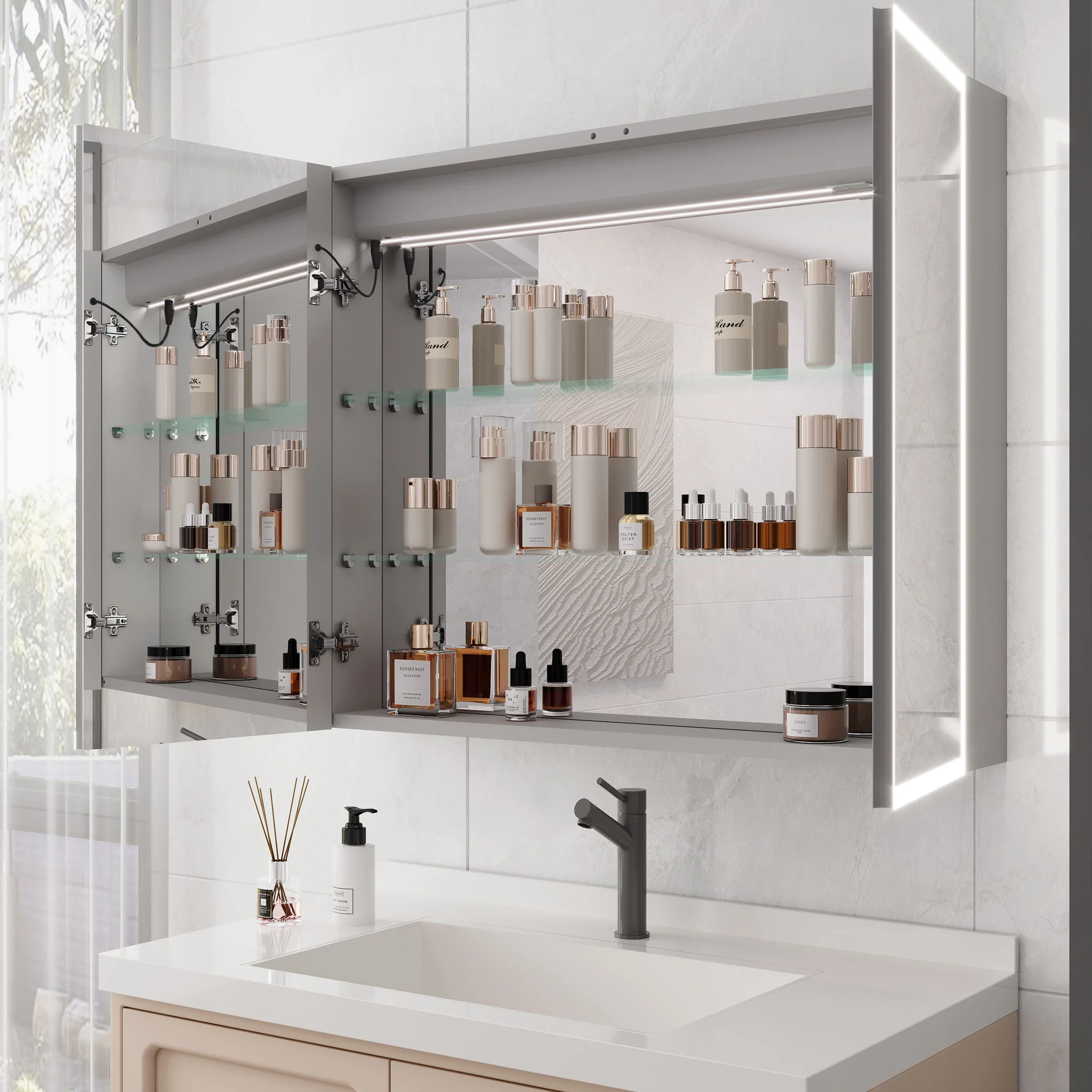 Bathroom Medicine Cabinet With Lights, LED Medicine Cabinet With Mirror, Lighted Medicine Cabinet With Defogger - Image 11