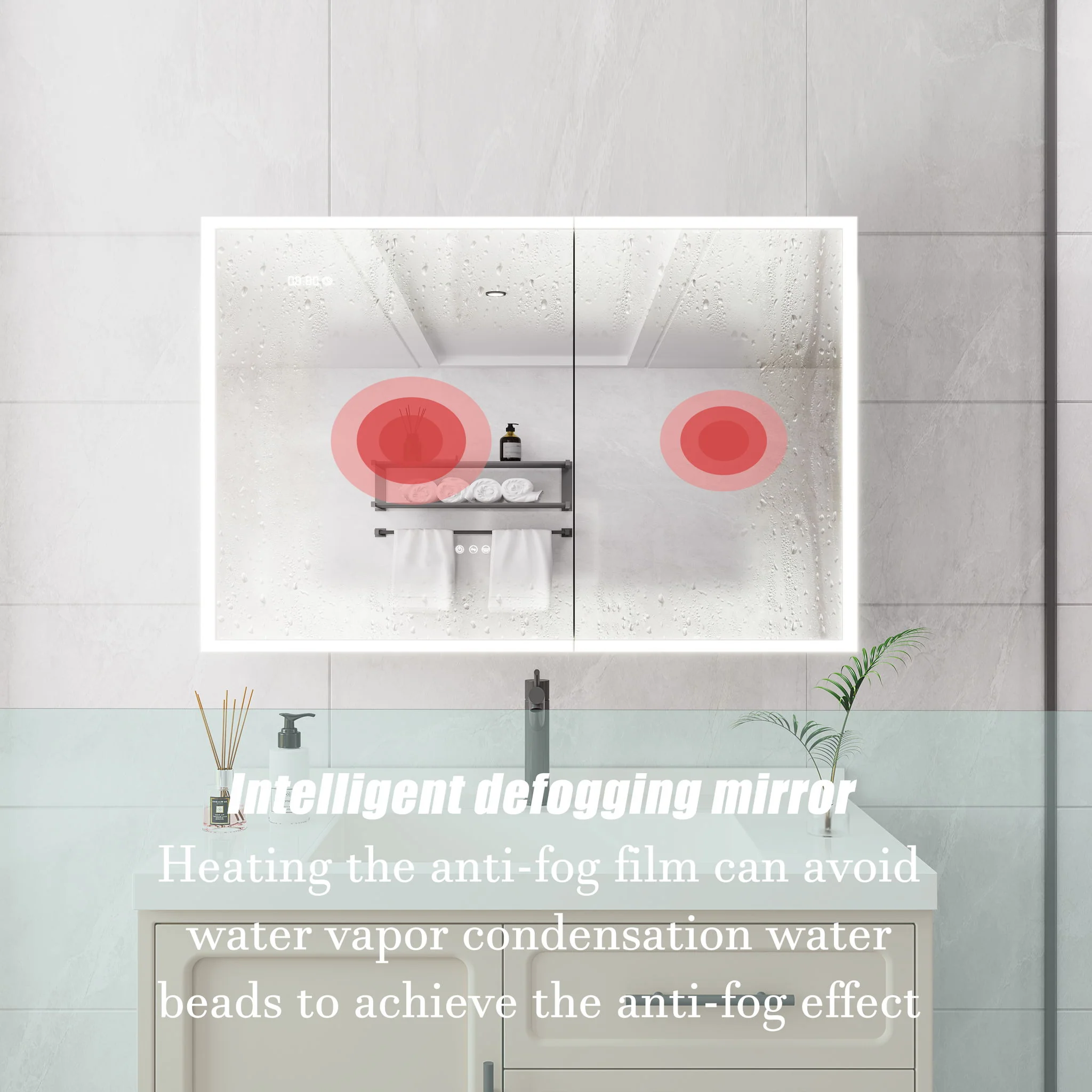Bathroom Medicine Cabinet With Lights, LED Medicine Cabinet With Mirror, Lighted Medicine Cabinet With Defogger - Image 16