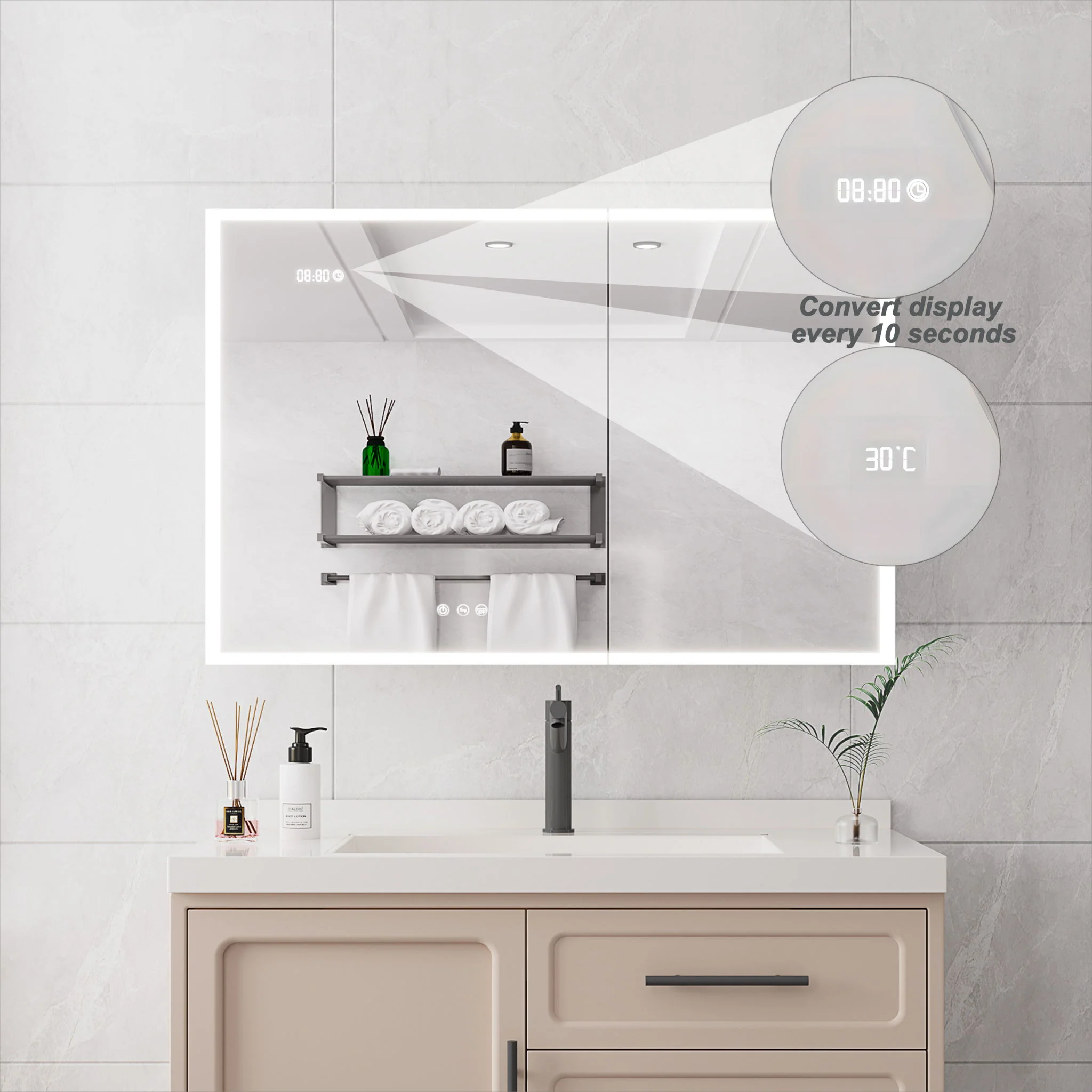 Bathroom Medicine Cabinet With Lights, LED Medicine Cabinet With Mirror, Lighted Medicine Cabinet With Defogger - Image 22