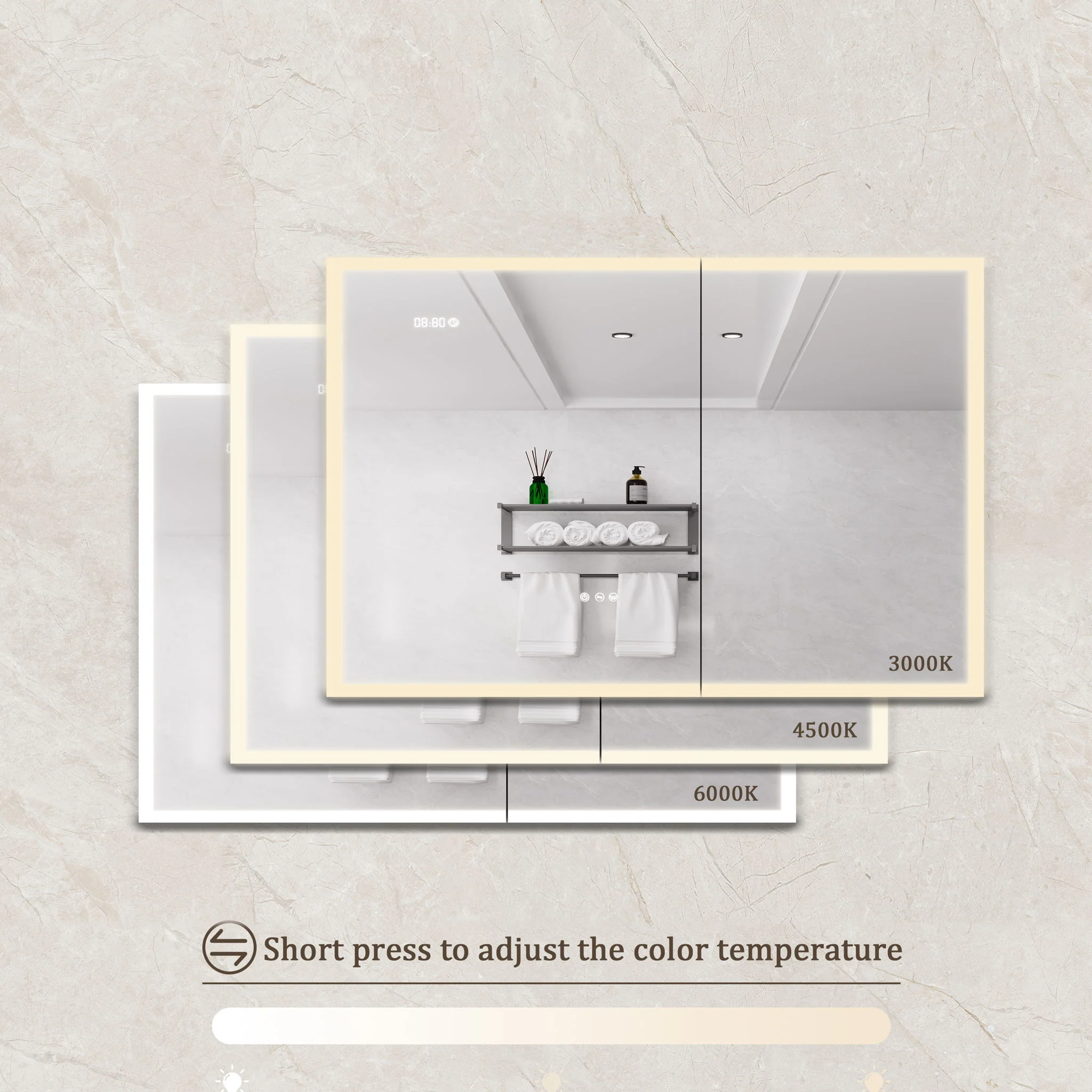 Bathroom Medicine Cabinet With Lights, LED Medicine Cabinet With Mirror, Lighted Medicine Cabinet With Defogger - Image 4