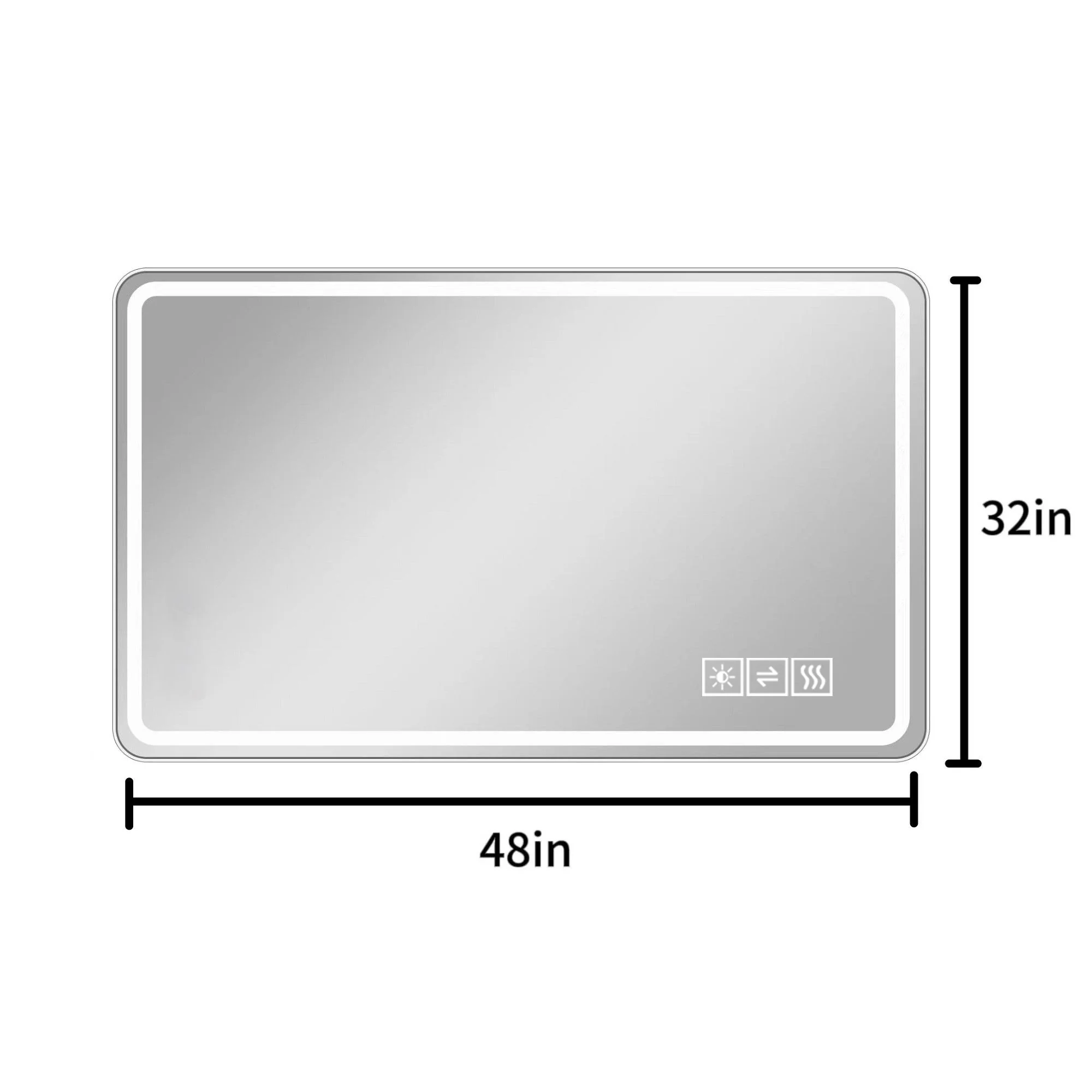 Bathroom Mirror Vanity Mirrors With Front Lights, Wall Mounted, Anti-Fog, Frameless, Horizontal Or Vertical - Image 3