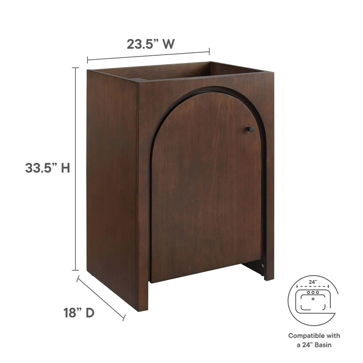 Bathroom Vanity Cabinet – MDF and Mango Wood Veneer, Multiple Sizes Available - Image 3