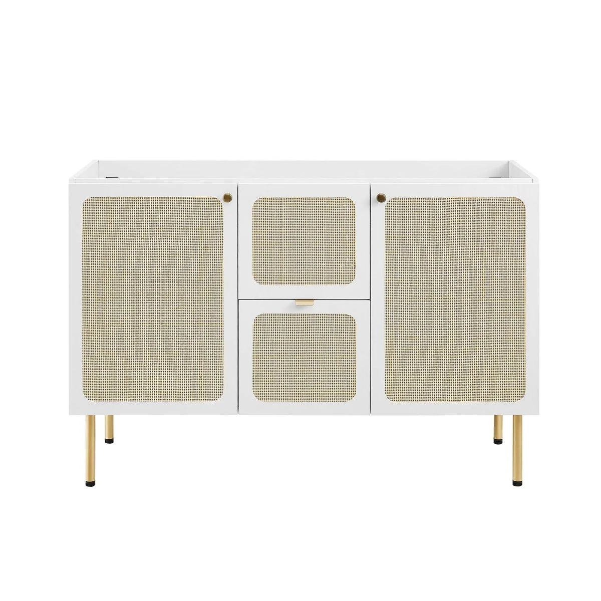 Bathroom Vanity Cabinet with Rattan Doors – Sink Basin Not Included, Various Sizes - Image 127