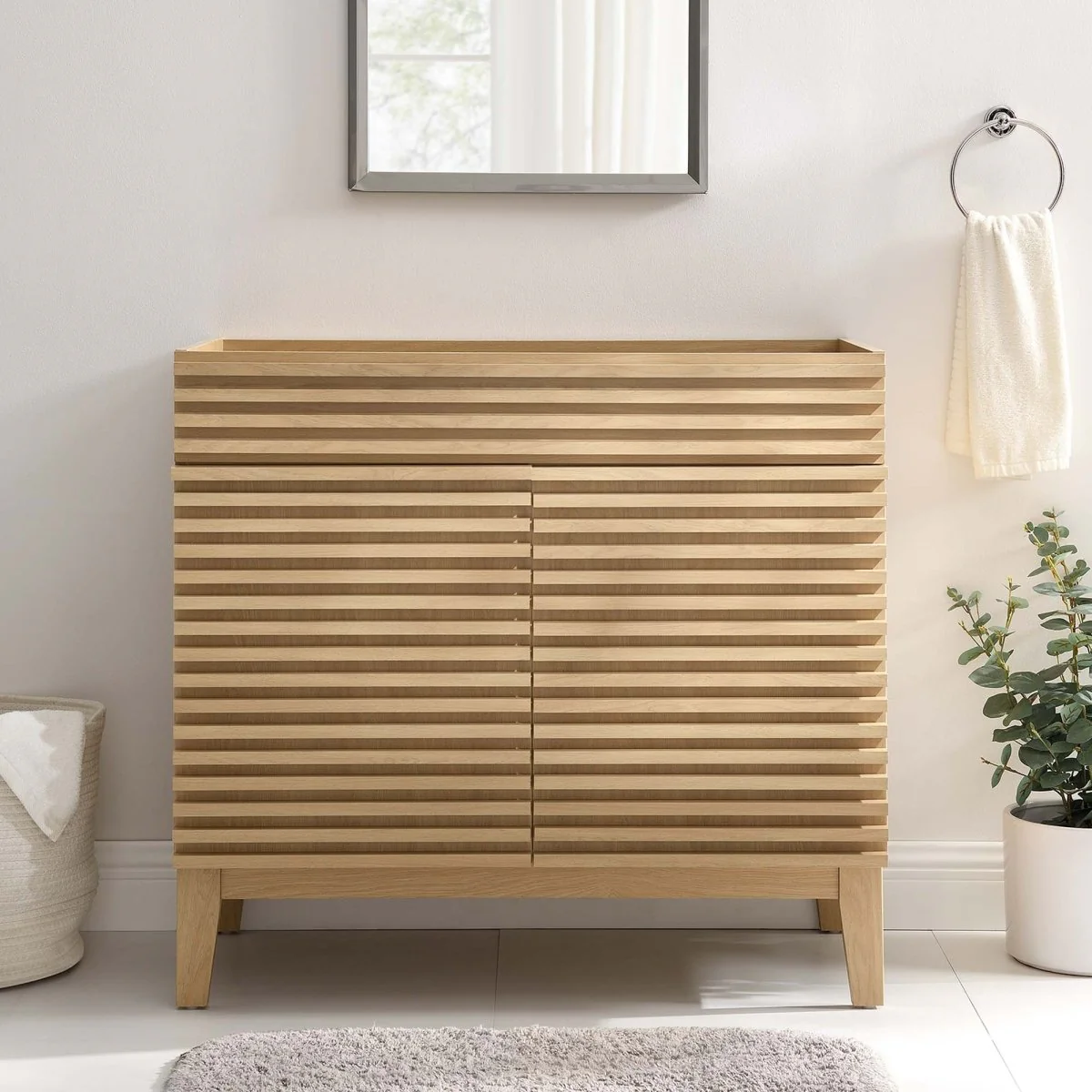 Bathroom Vanity Cabinet with Storage — Mid-Century Modern Design, Durable Construction - Image 68