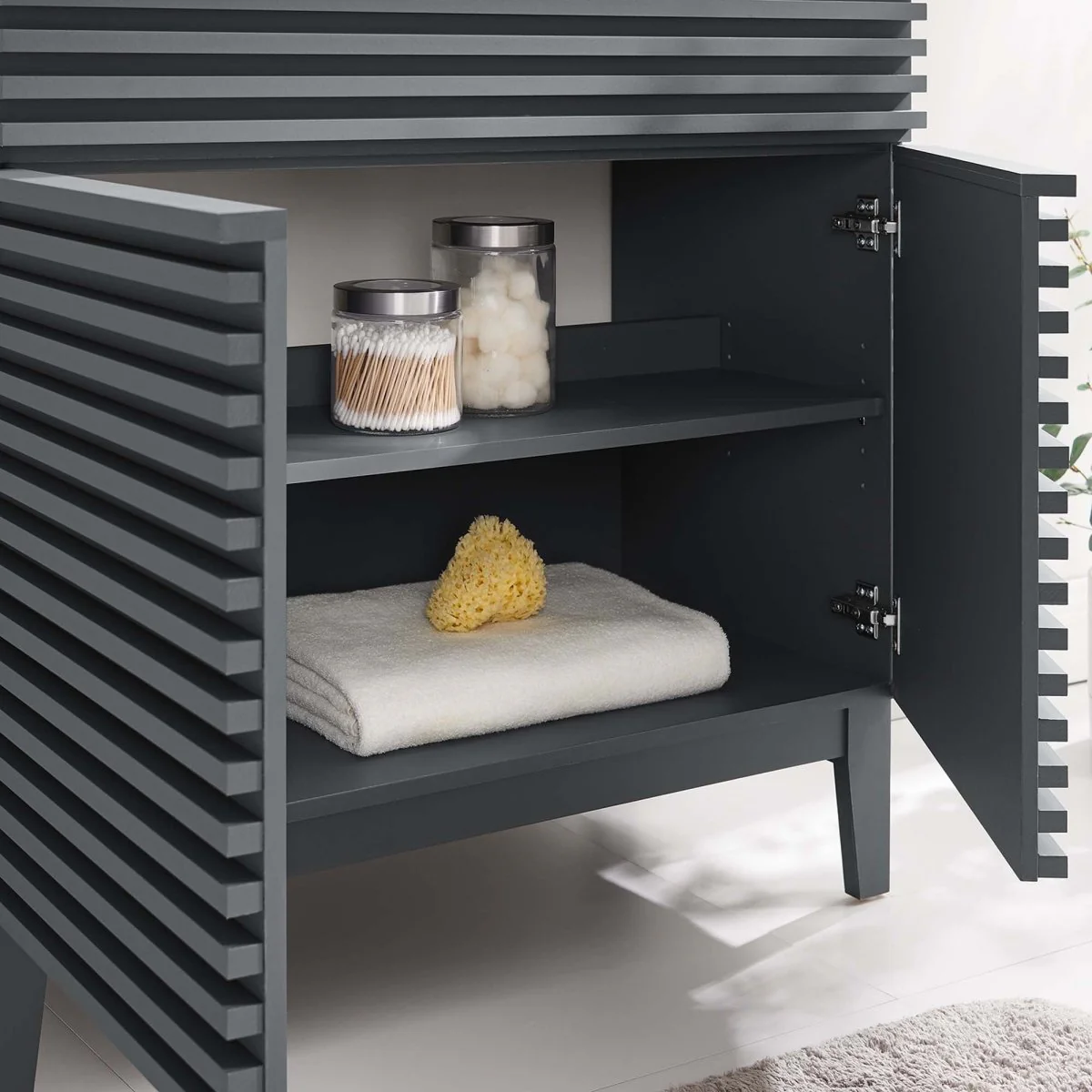 Bathroom Vanity Cabinet with Storage — Mid-Century Modern Design, Durable Construction - Image 79