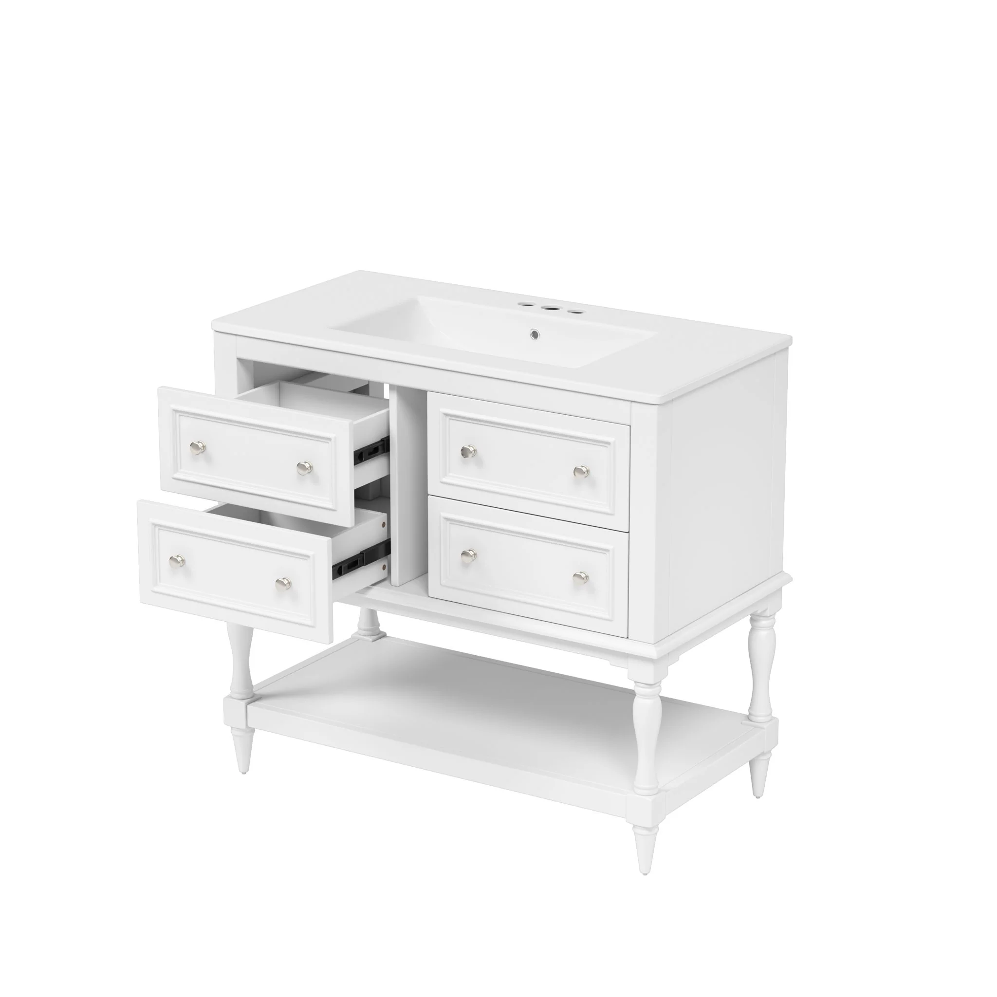 Bathroom Vanity Cabinet With Undermount Sink, 4 Drawer Set - Image 2