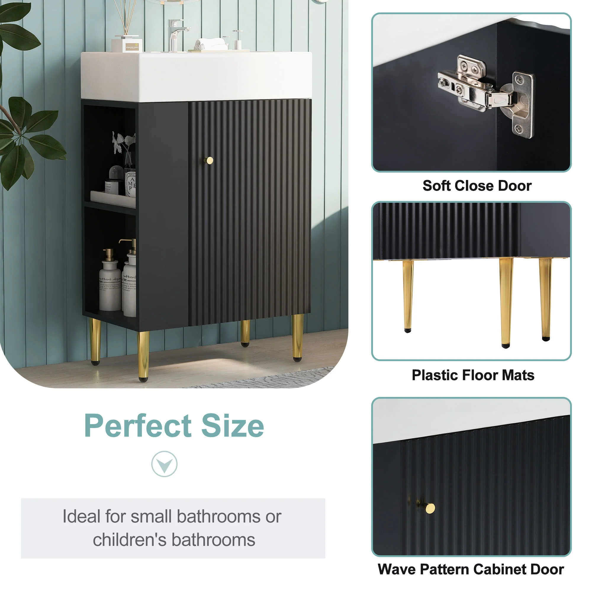 Bathroom Vanity, Combo Cabinet, Bathroom Storage Cabinet, Single Ceramic Sink - Image 51