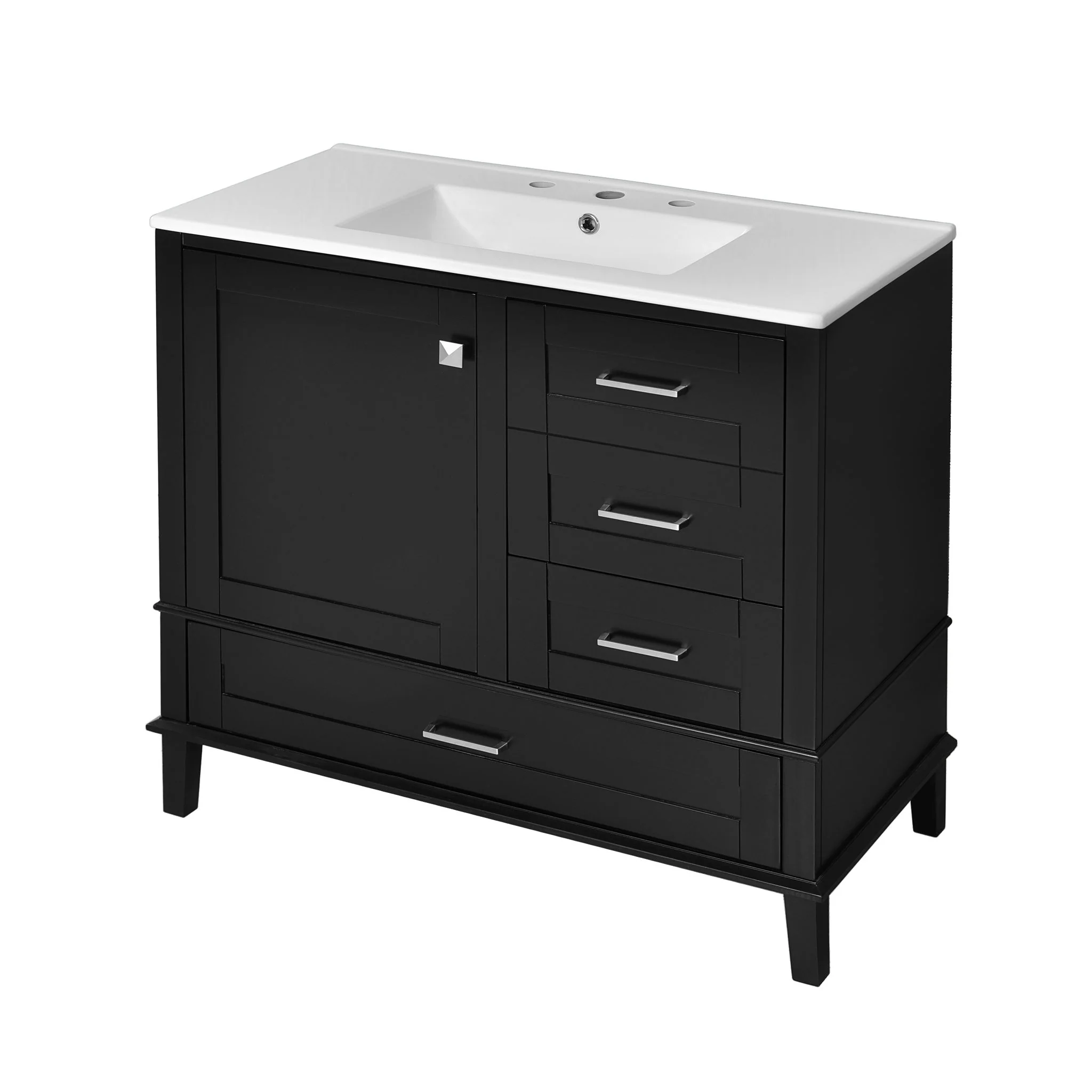 Bathroom Vanity, Modern Bathroom Cabinet With Sink Combo Set, Bathroom Storage Cabinet With A Soft Closing Door And 3 Drawers, Solid Wood Frame - Image 41