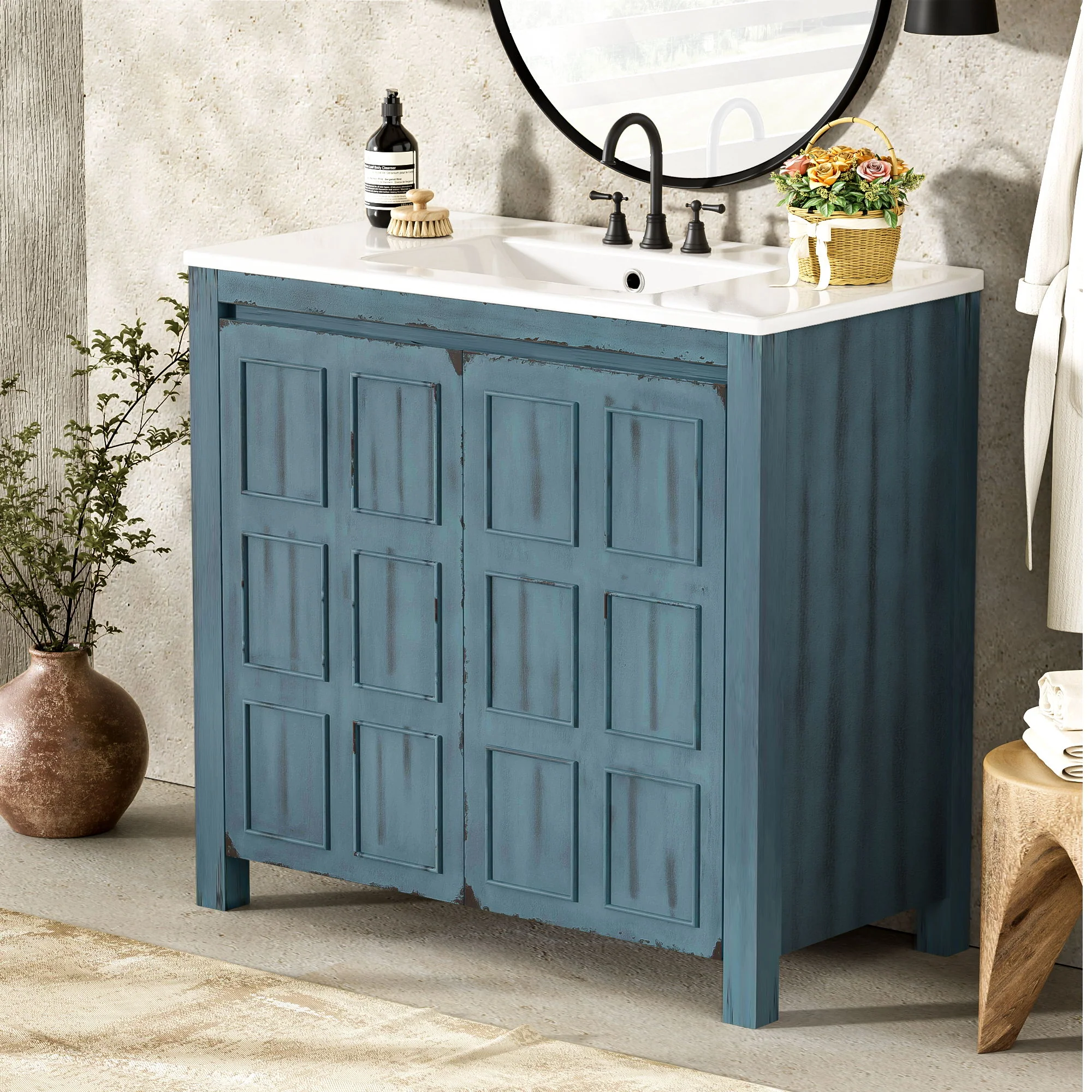 Bathroom Vanity Organizer With Sink, Combo Cabinet Set, Bathroom Storage Cabinet - Image 11