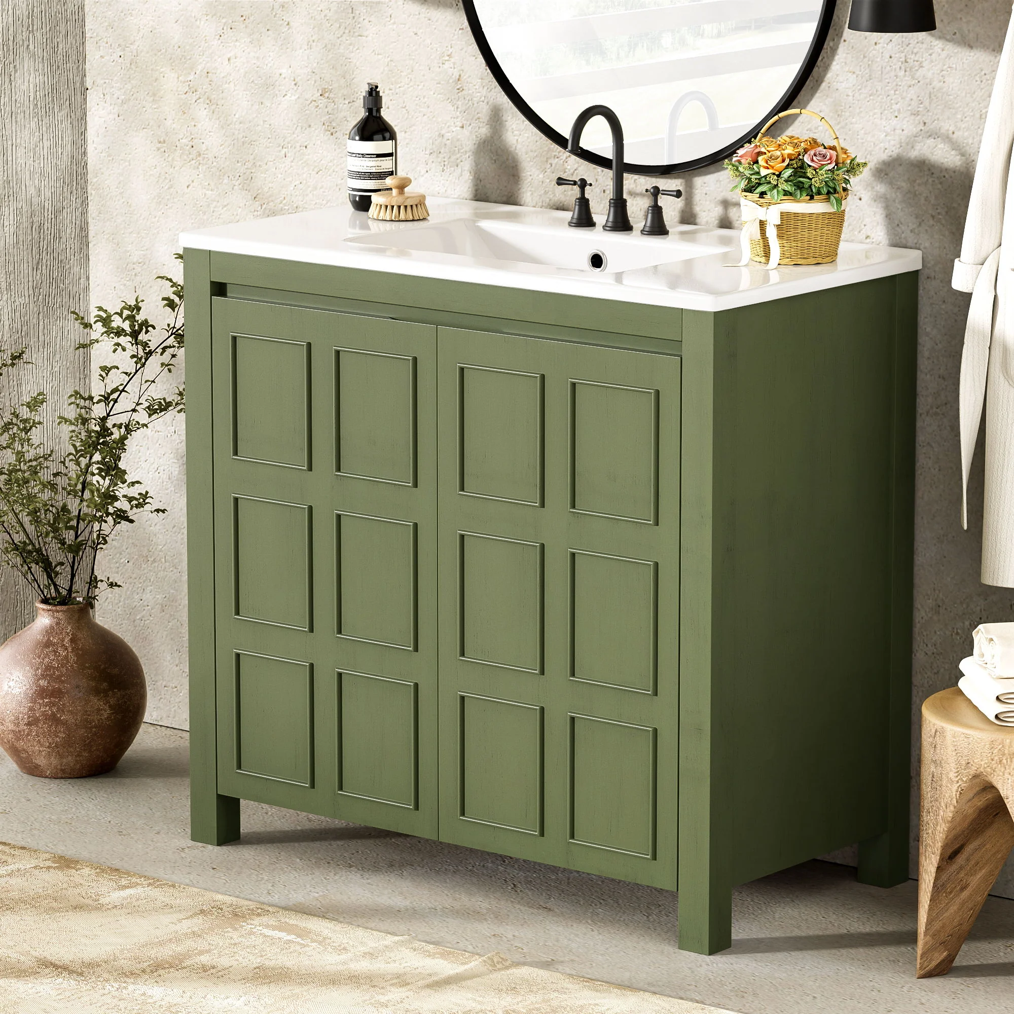 Bathroom Vanity Organizer With Sink, Combo Cabinet Set, Bathroom Storage Cabinet - Image 25