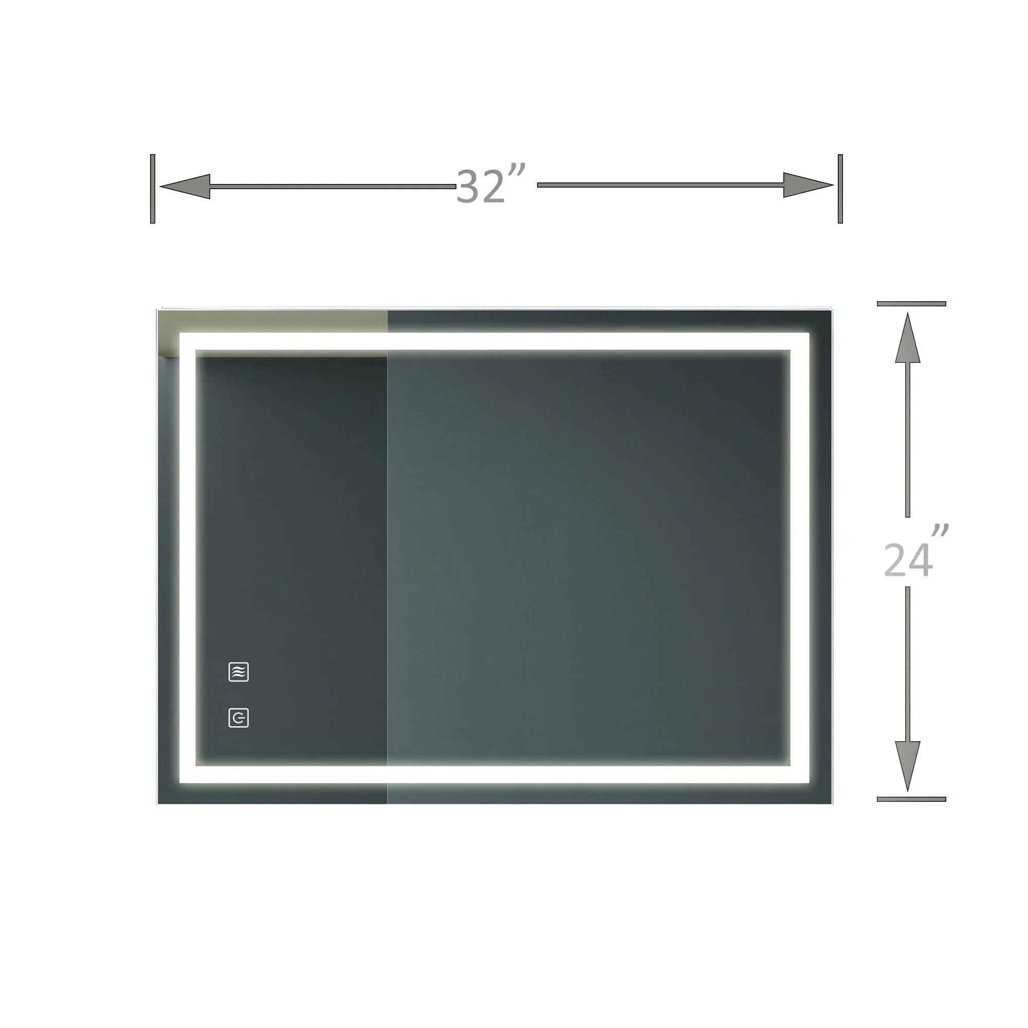 Bathroom Vanity Rectangle Mirror With Front Lighting, Anti Fog, Dimmable, Smart Memory Function - Image 8