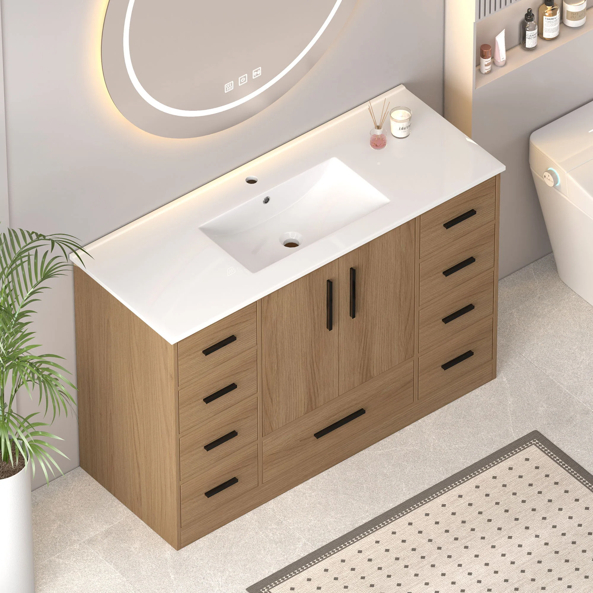 Bathroom Vanity With Abundant Storage 2 Soft Close Doors And 9 Drawers - Image 17