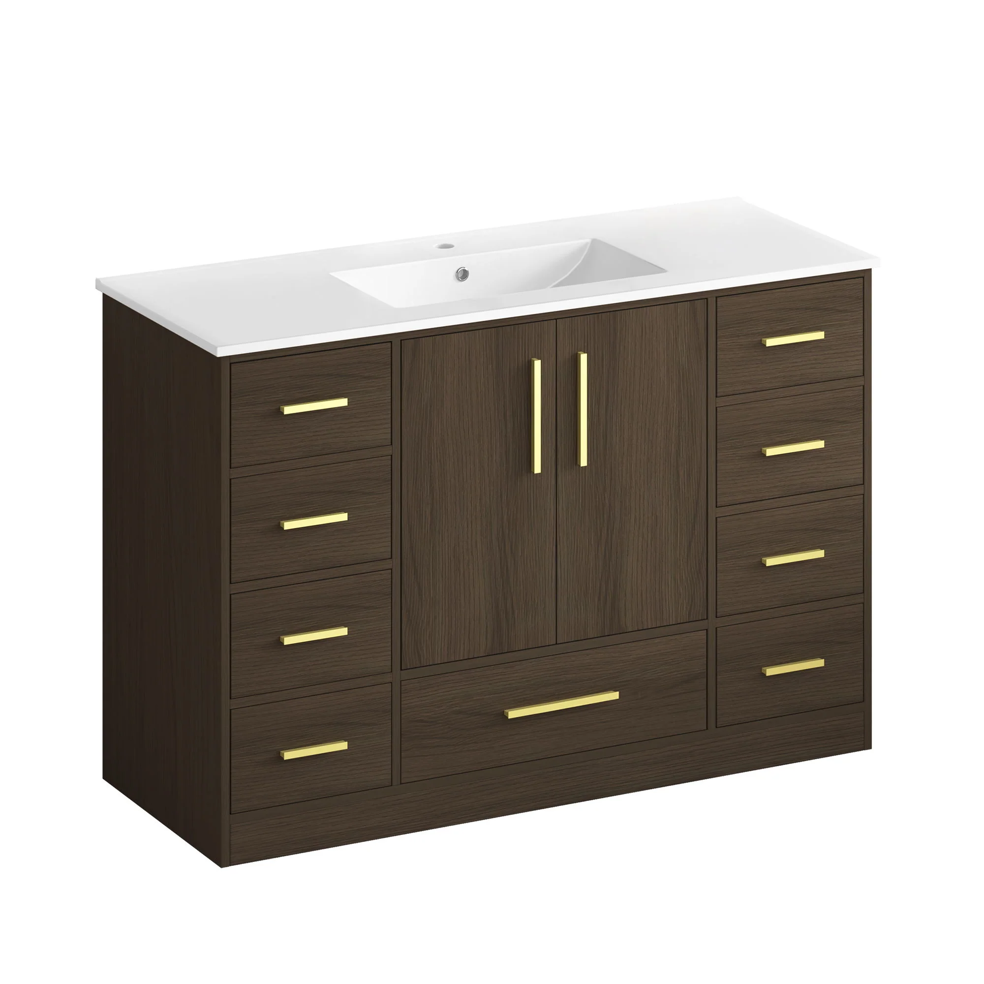 Bathroom Vanity With Abundant Storage 2 Soft Close Doors And 9 Drawers - Image 2