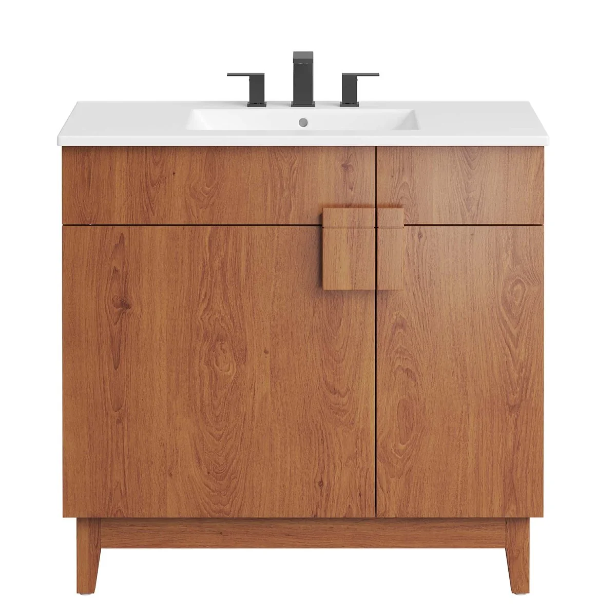 Bathroom Vanity with Ceramic Sink and Storage Cabinet for Bath, Contemporary Vanity Unit - Image 106