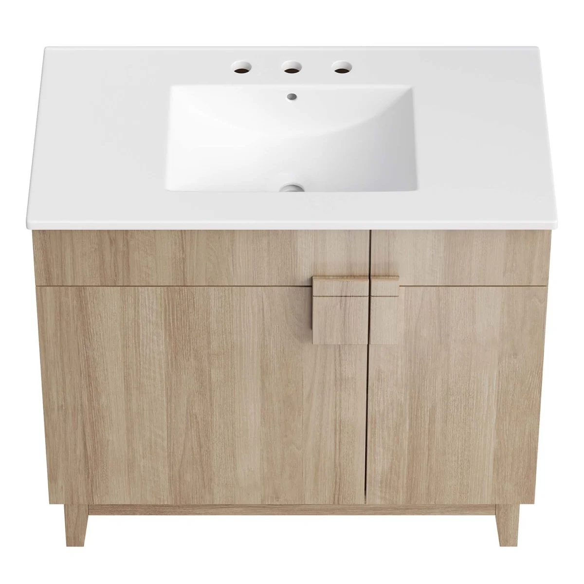 Bathroom Vanity with Ceramic Sink and Storage Cabinet for Bath, Contemporary Vanity Unit - Image 96