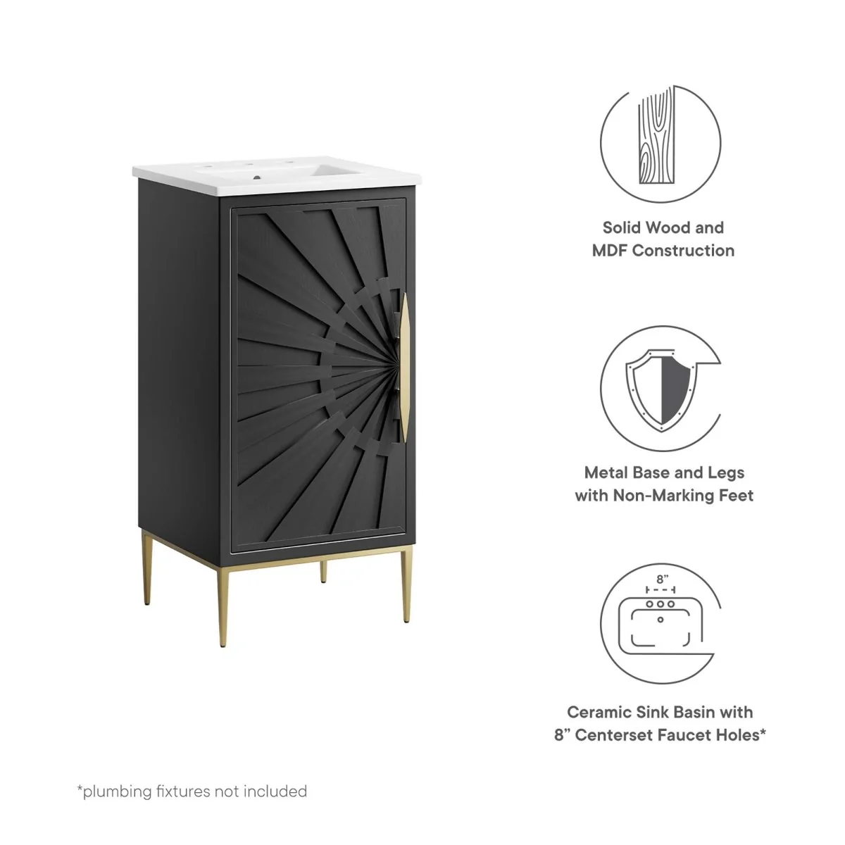 Bathroom Vanity with Ceramic Sink Top – Modern Vanity Unit for Bathroom - Image 13