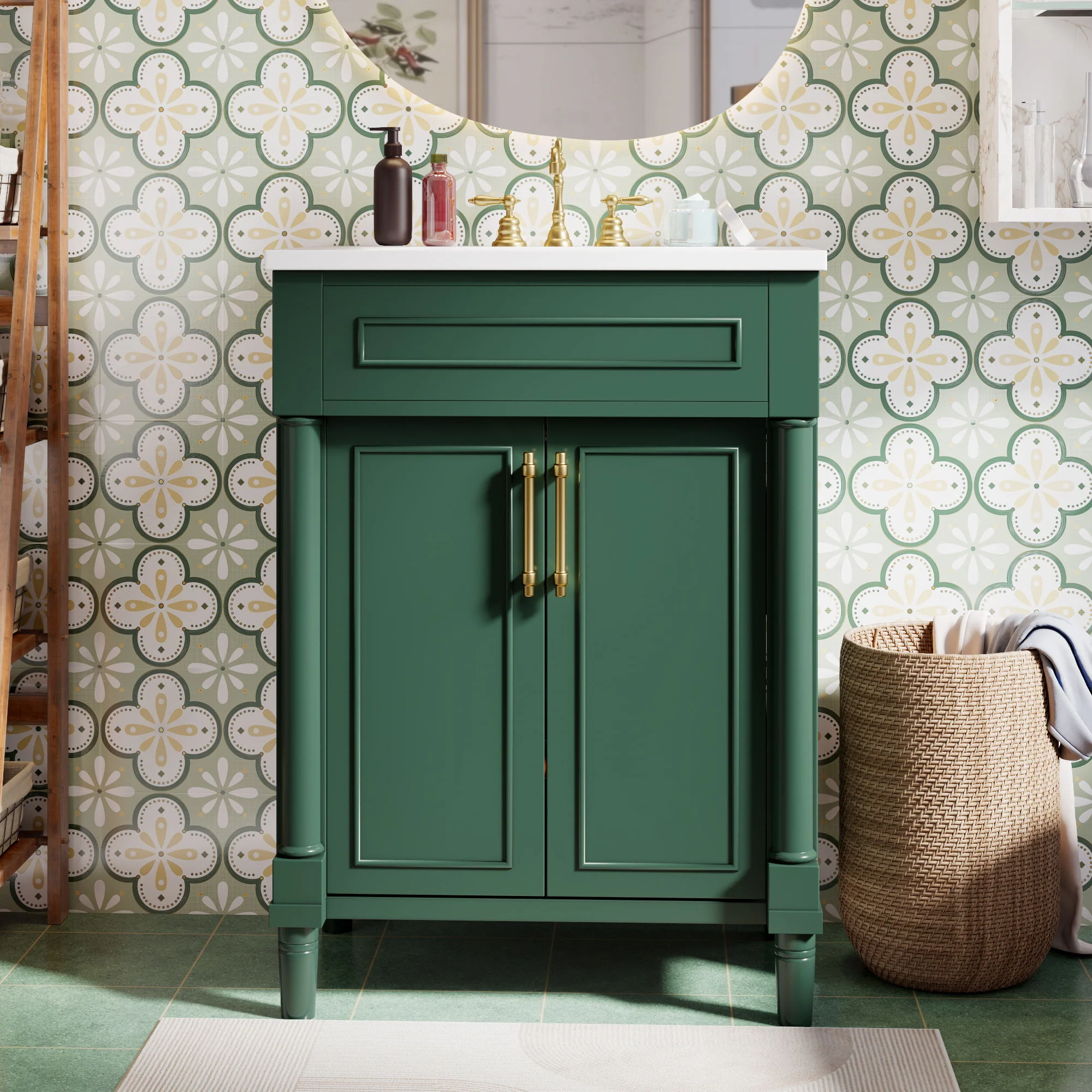 Bathroom Vanity With Integrated Sink, 2 Door Cabinet, Single Sink For Small To Medium Bathrooms - Image 16
