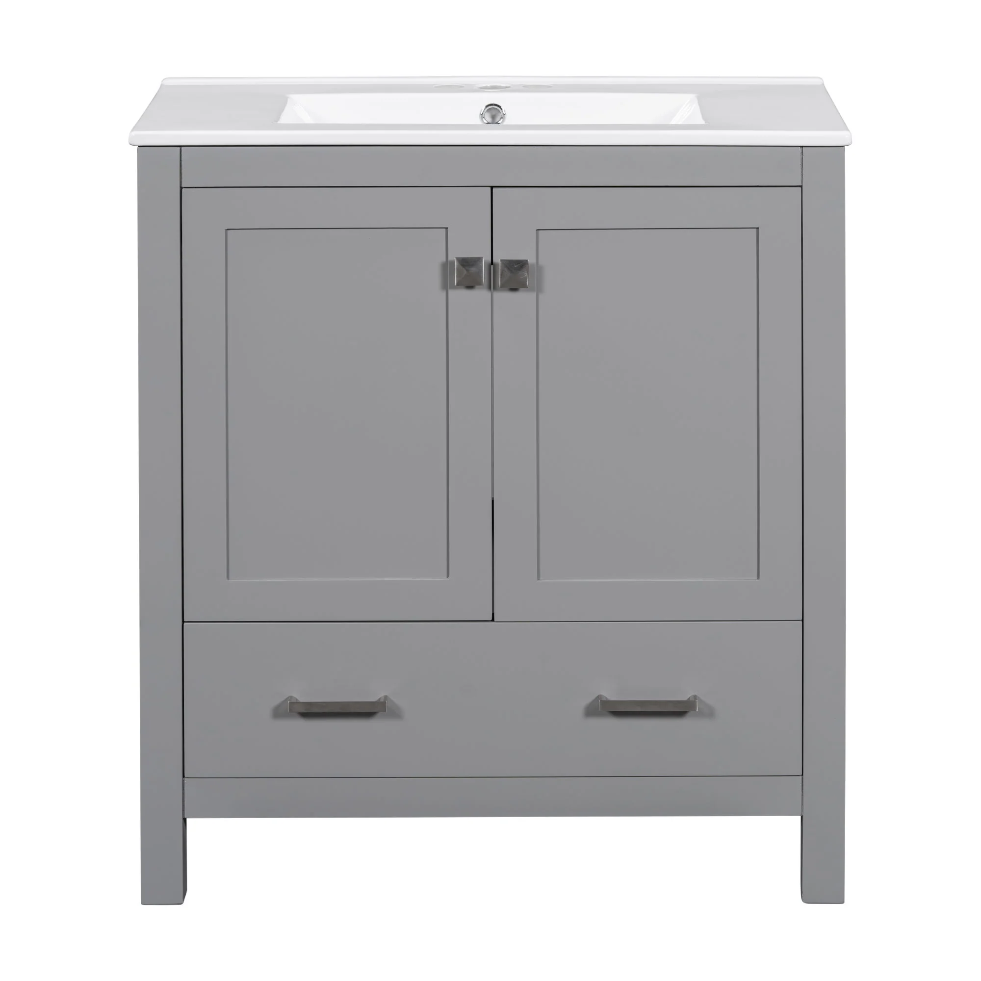 Bathroom Vanity With Single Sink, Combo Cabinet Undermount Sink, Bathroom Storage Cabinet With Two Doors And A Drawer, Soft Closing, Multifunctional Storage, Solid Wood Frame - Image 2