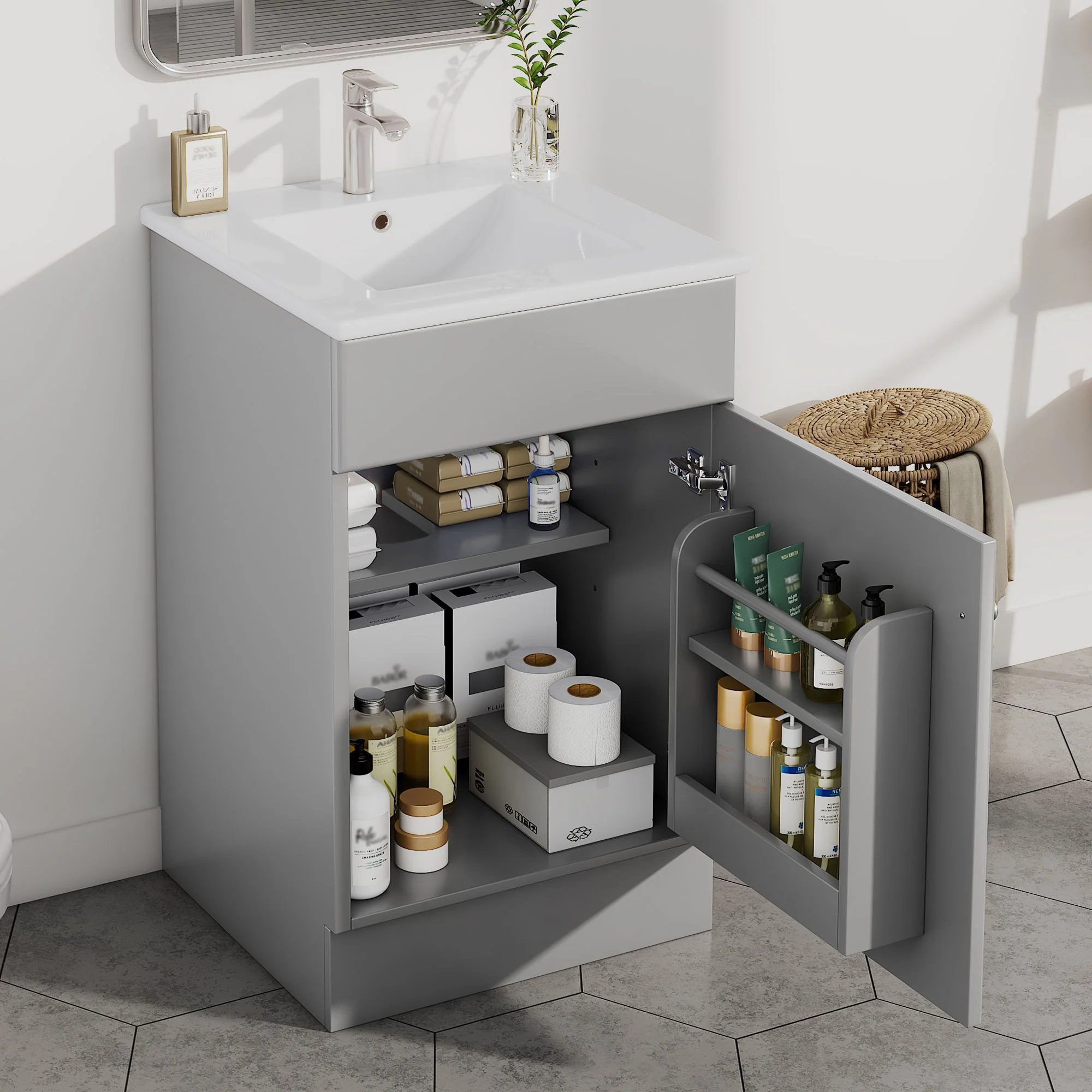 Bathroom Vanity With Sink, Cabinet With Adjustable Shelf - Image 21