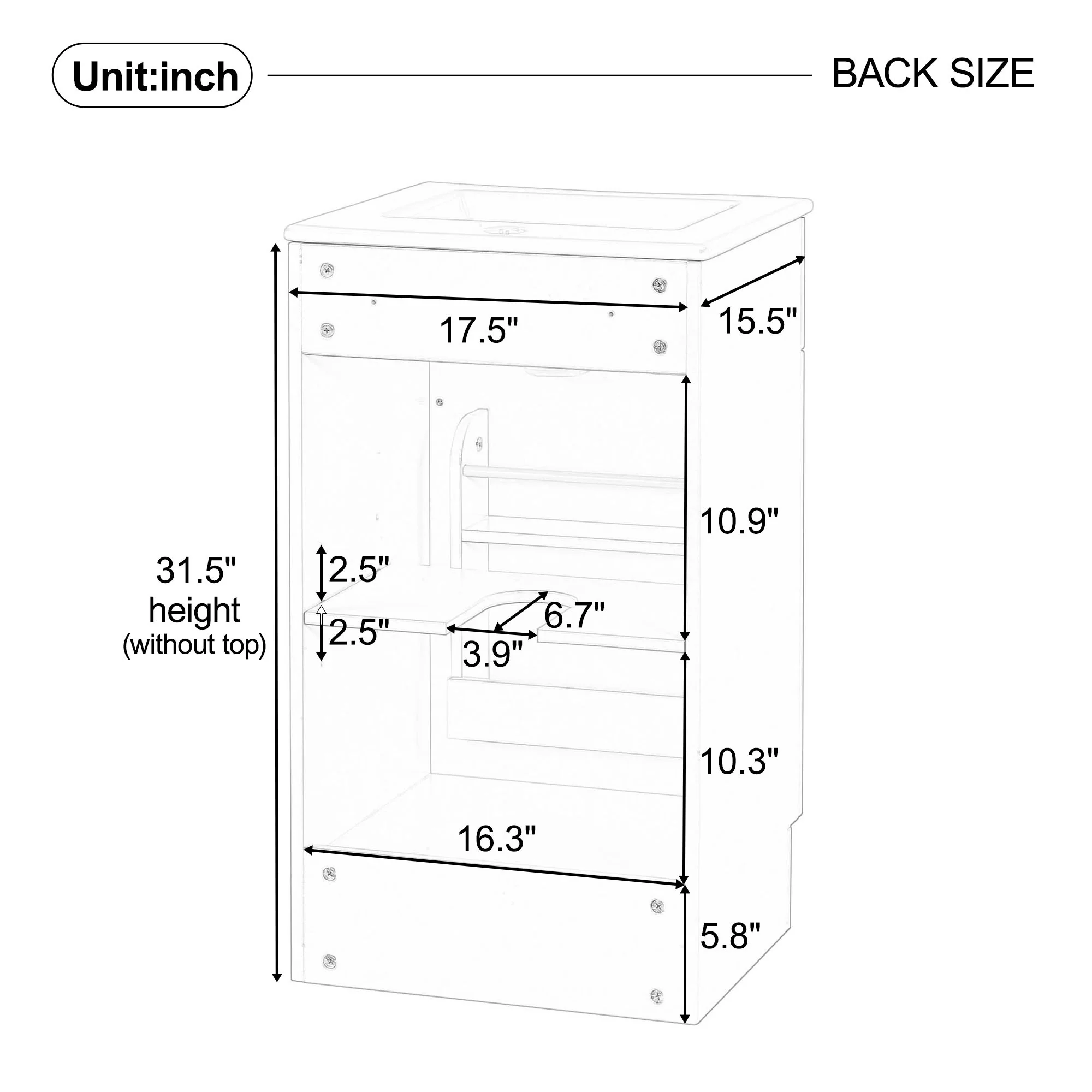 Bathroom Vanity With Sink, Cabinet With Adjustable Shelf - Image 43