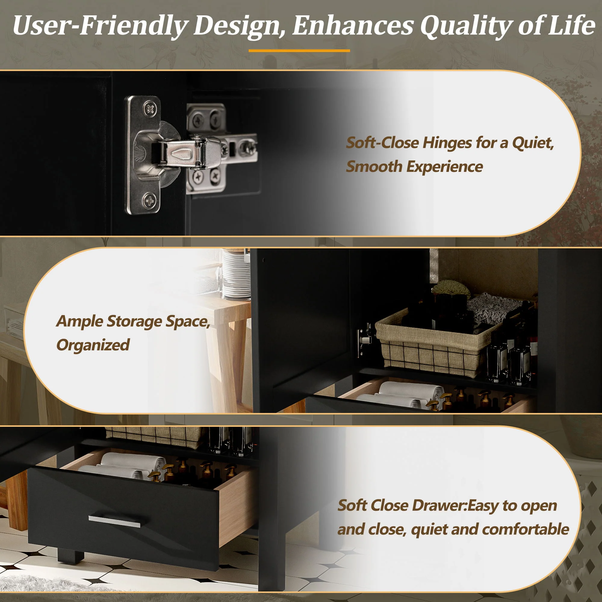 Bathroom Vanity With Sink, Frame And Drawer - Image 13