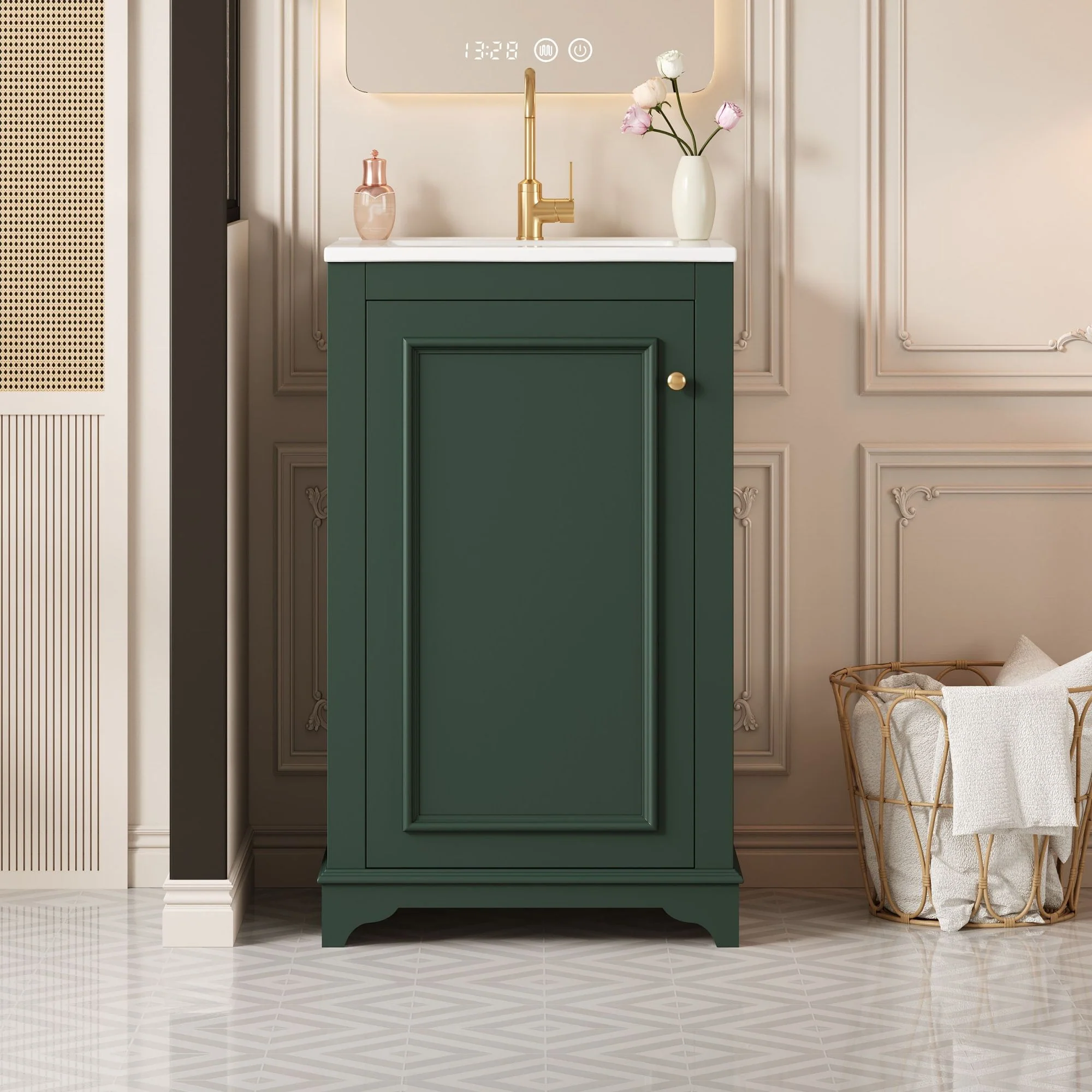 Bathroom Vanity With Sink, Freestanding Single Cabinet Set, Soft Close Door, Adjustable Shelf - Image 21
