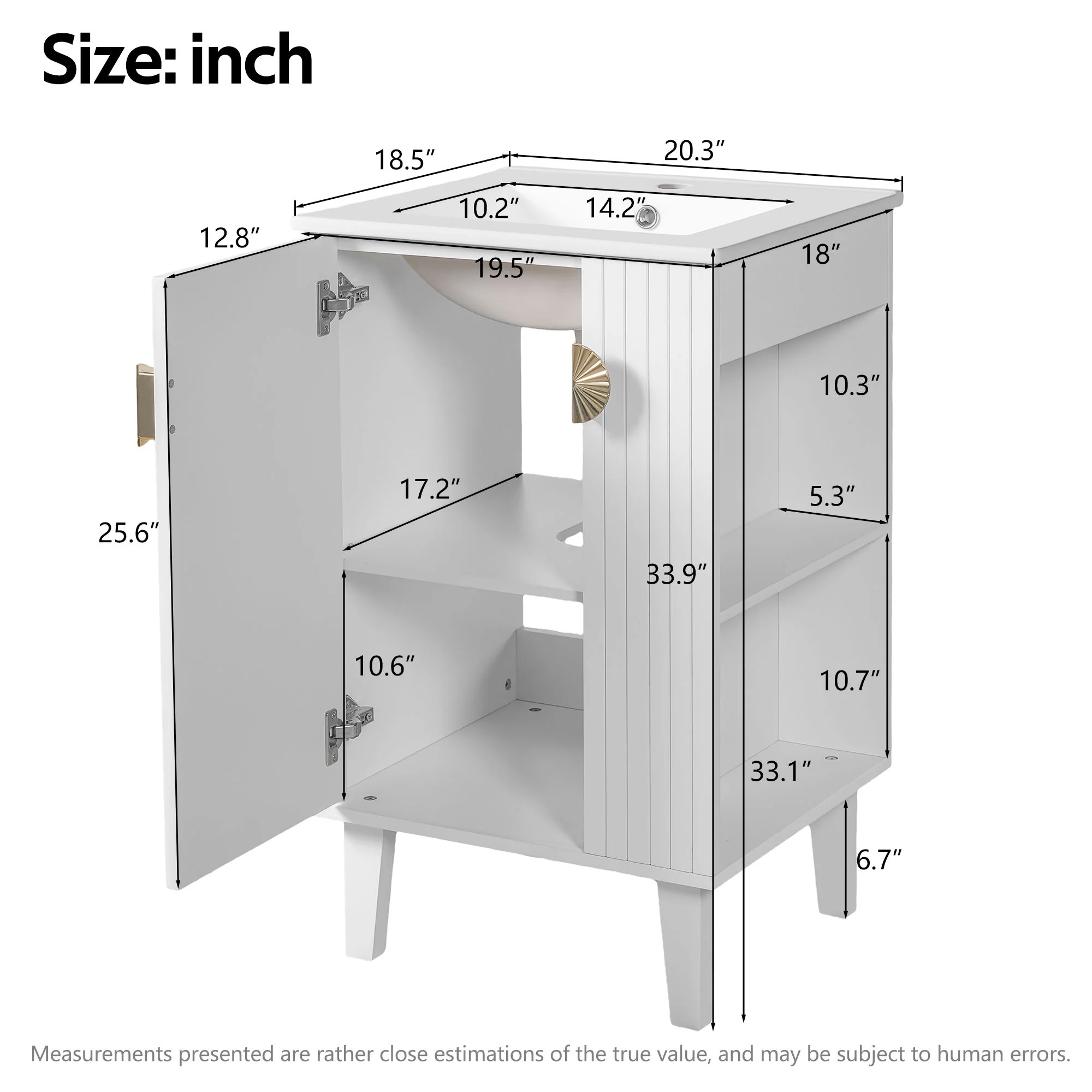 Bathroom Vanity With Sink, Soft-Close Door, Half-Moon Pulls - Image 7
