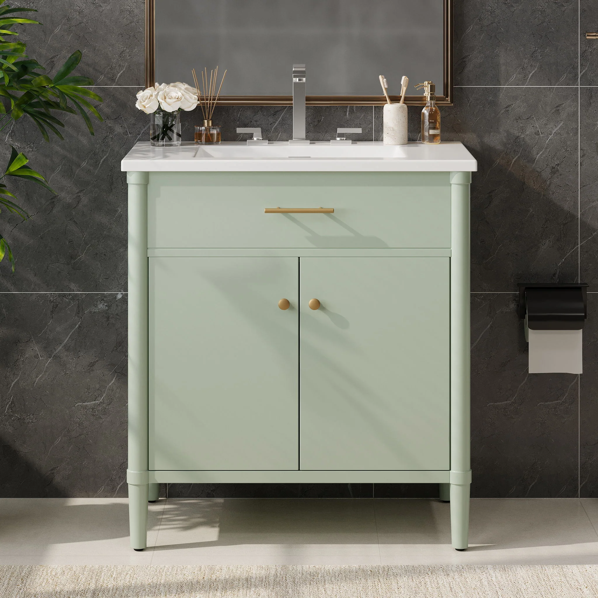 Bathroom Vanity With Sink, Soft Close Doors And Adjustable Shelf - Image 21