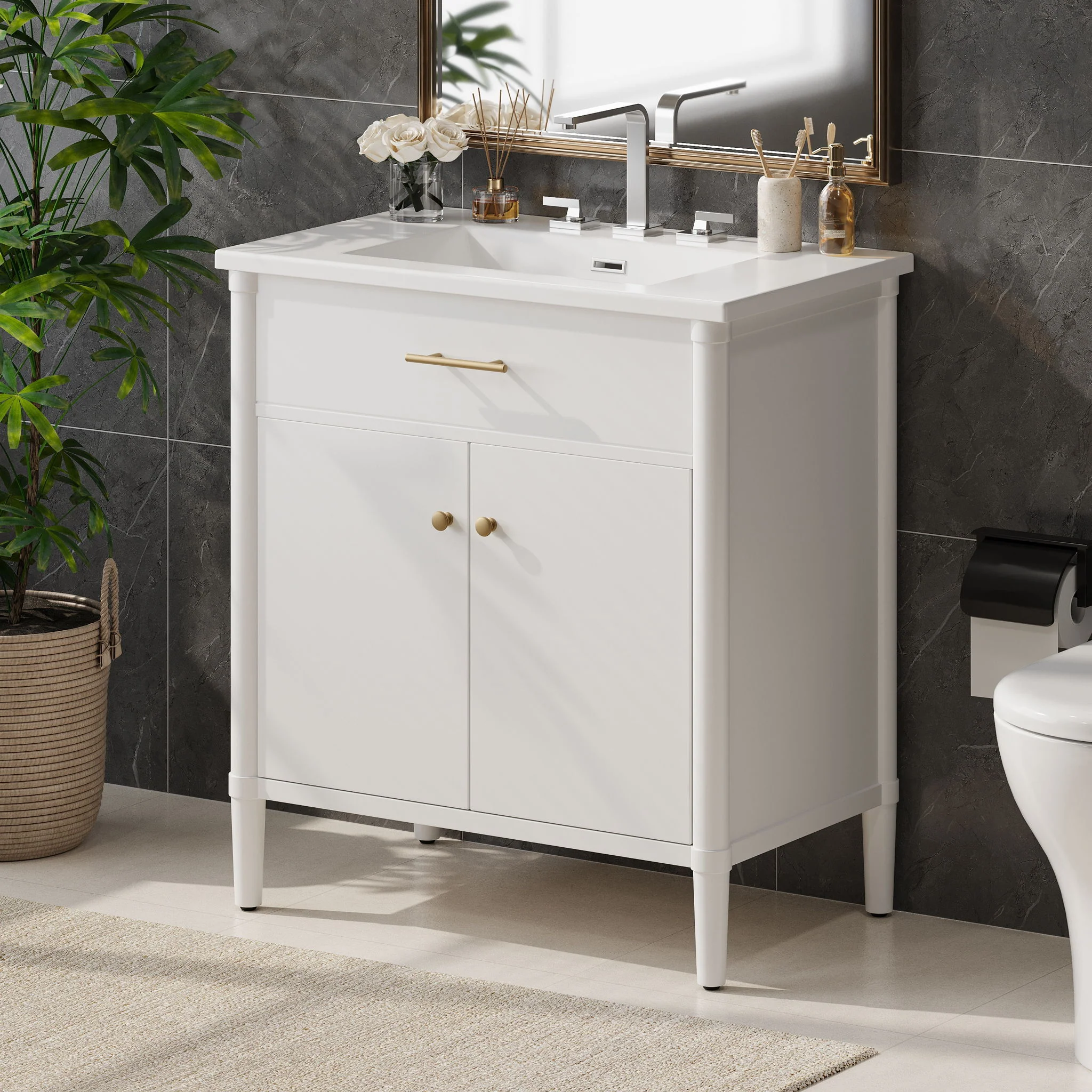 Bathroom Vanity With Sink, Soft Close Doors And Adjustable Shelf - Image 26