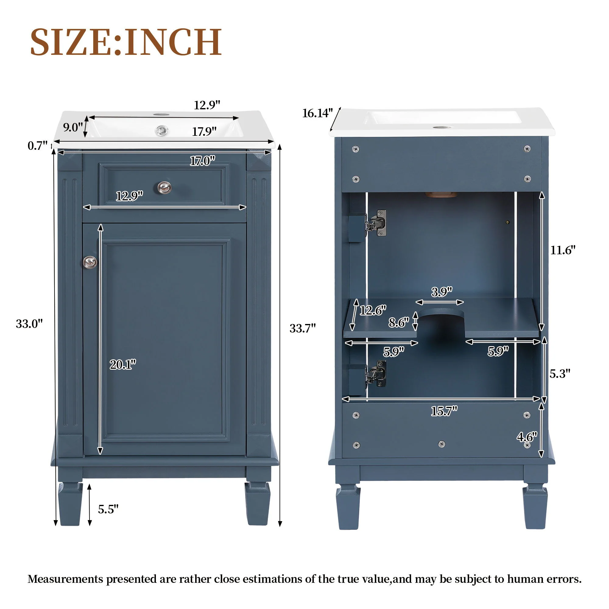 Bathroom Vanity With Sink, Soft-Closing Door, Adjustable Shelf - Image 18