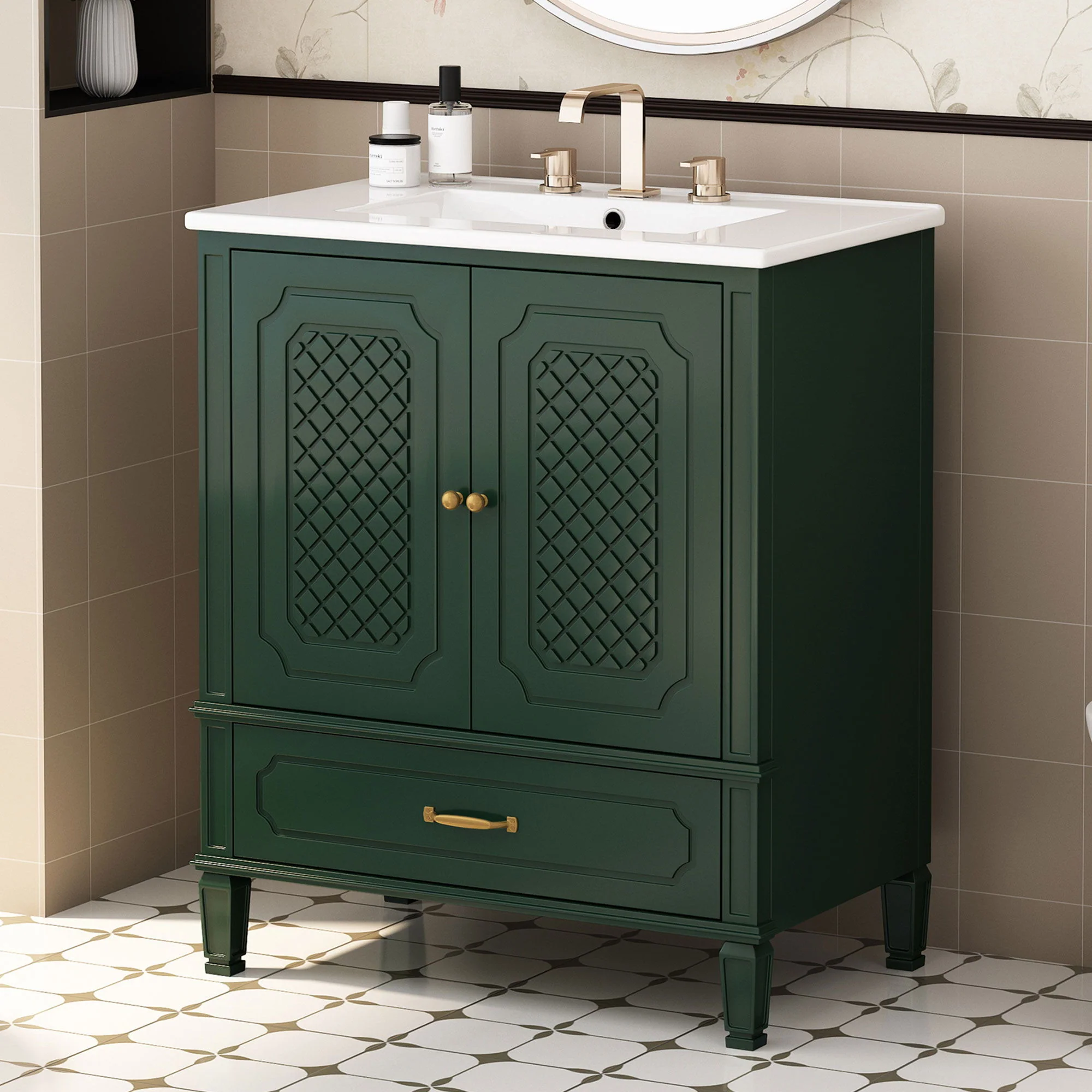 Bathroom Vanity With Sink, Soft Closing Door, Multi Functional Storage - Image 22
