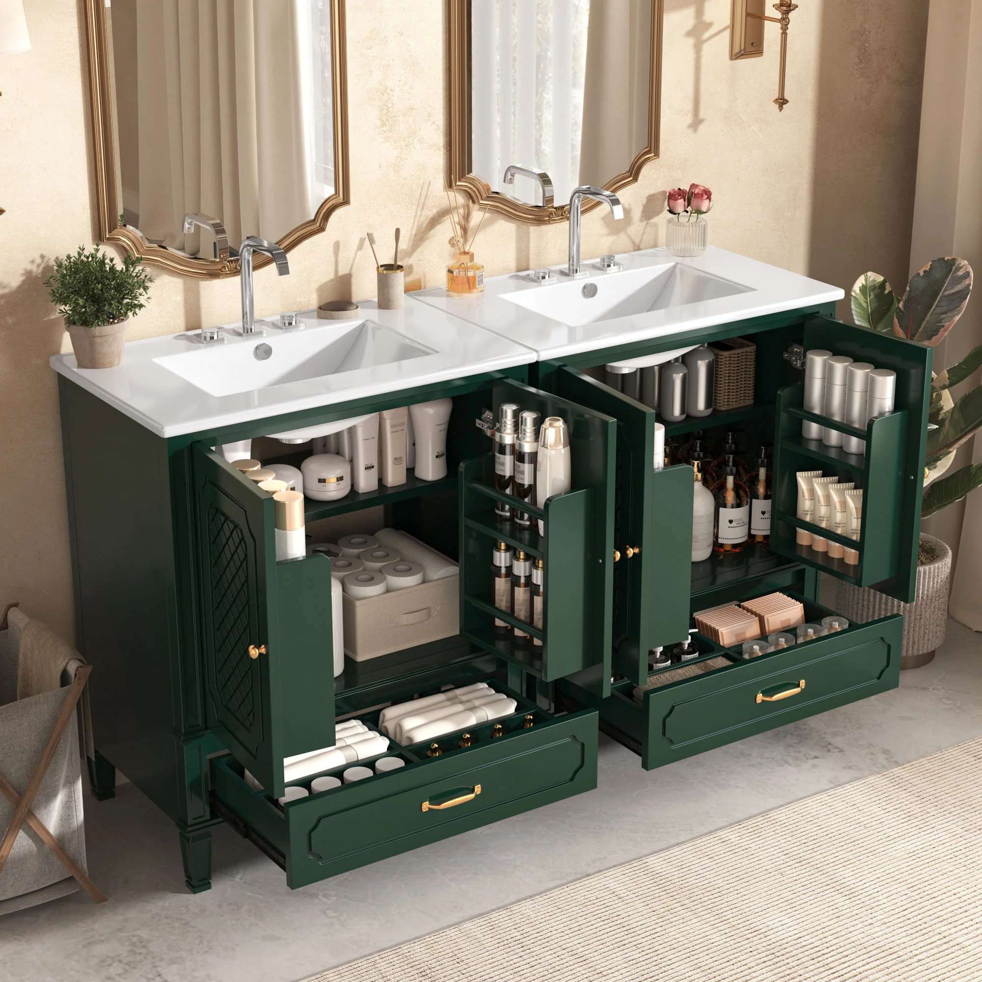 Bathroom Vanity With Sink, Soft Closing Door, Multi Functional Storage - Image 25