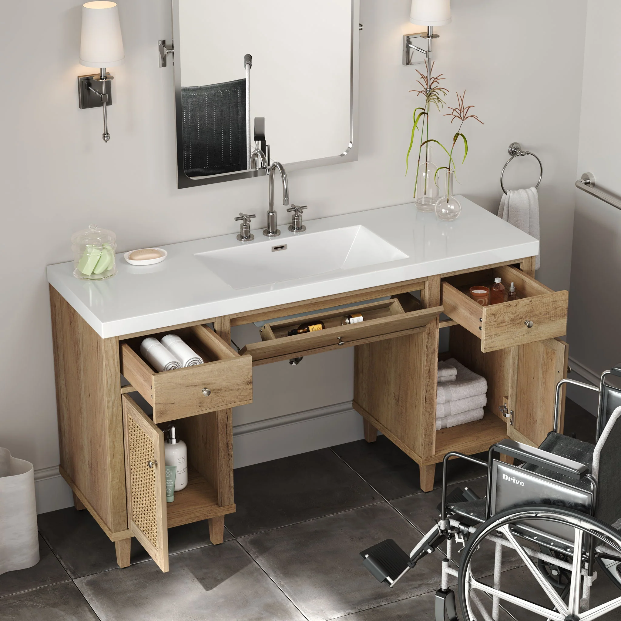 Bathroom Vanity With Sink, Spacious Storage Cabinet - Image 7