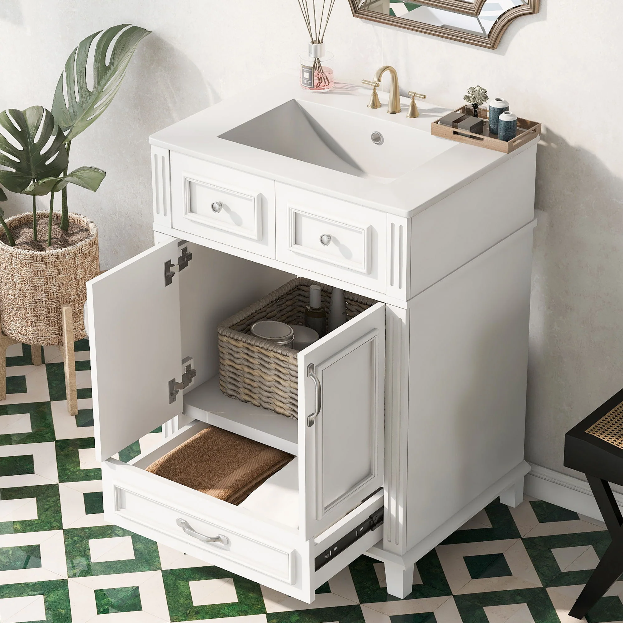 Bathroom Vanity With Sink, Storage Cabinet - Image 24