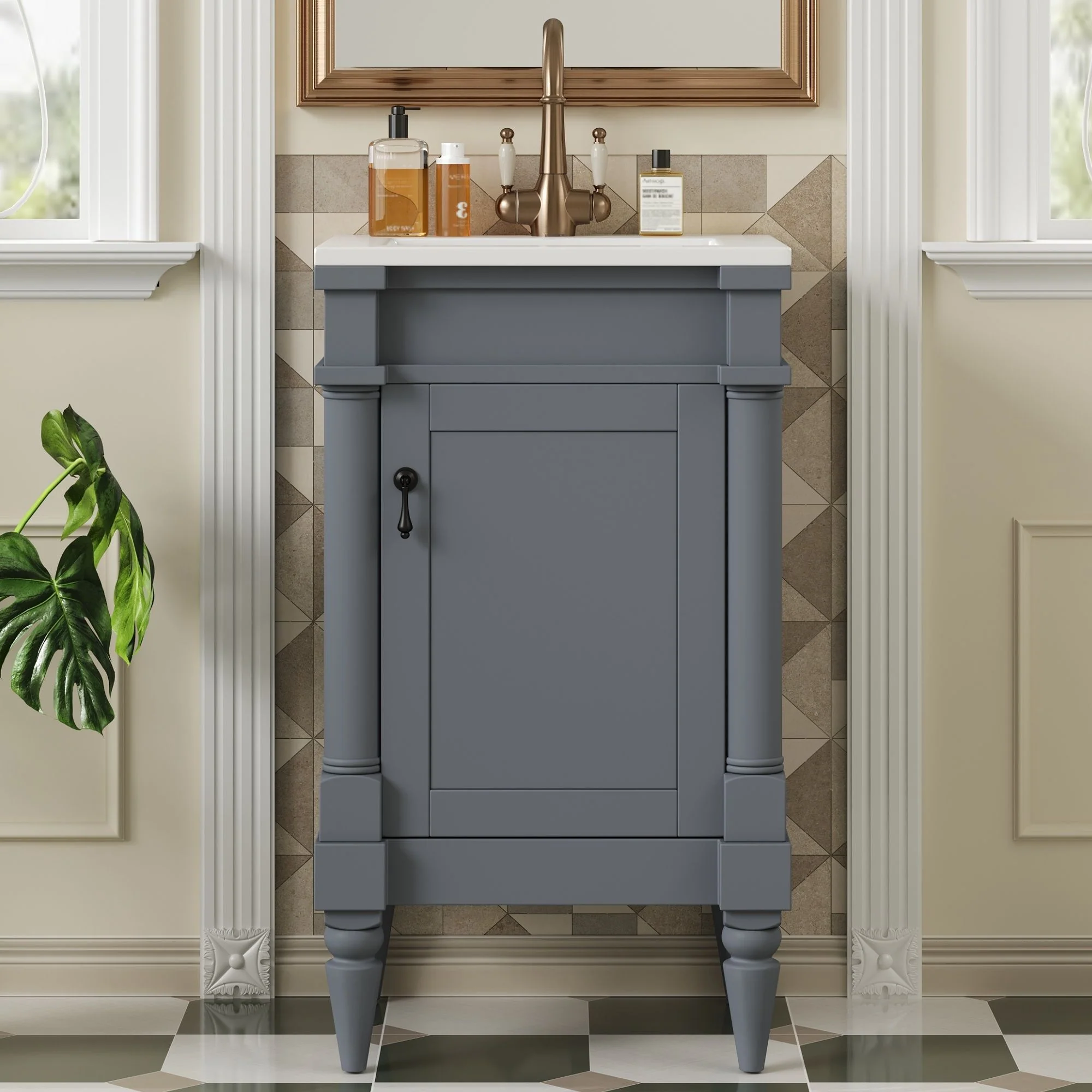 Bathroom Vanity With Sink, Storage Cabinet With Door, Drop In Sink, Compact Freestanding Design - Image 15
